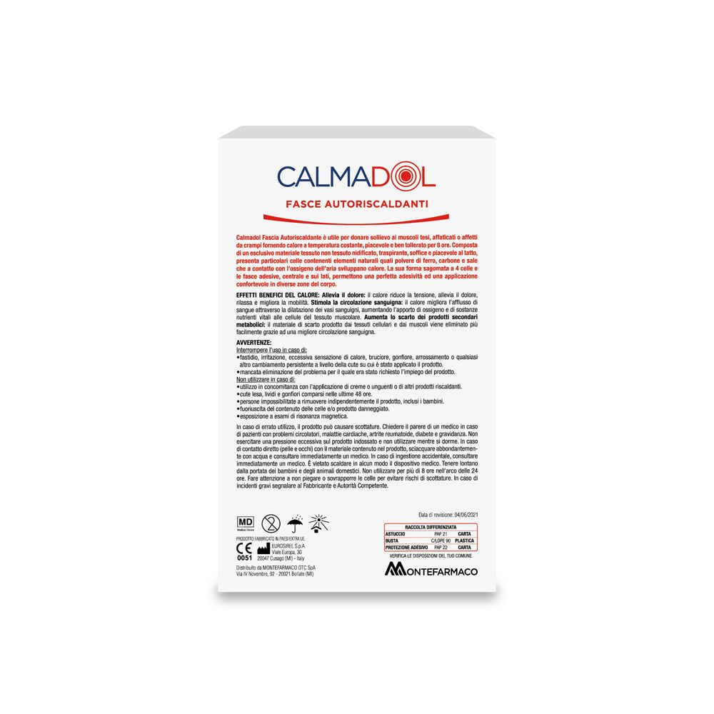 Calmadol Selbstwärmende Bandagen, Packung mit 5 Stück.