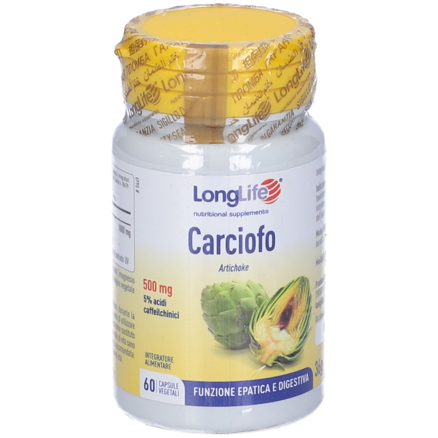 Longlife Carciofo 60 Capsule Da 500 mg - Integratore Tonico Digestivo - Immagine 5