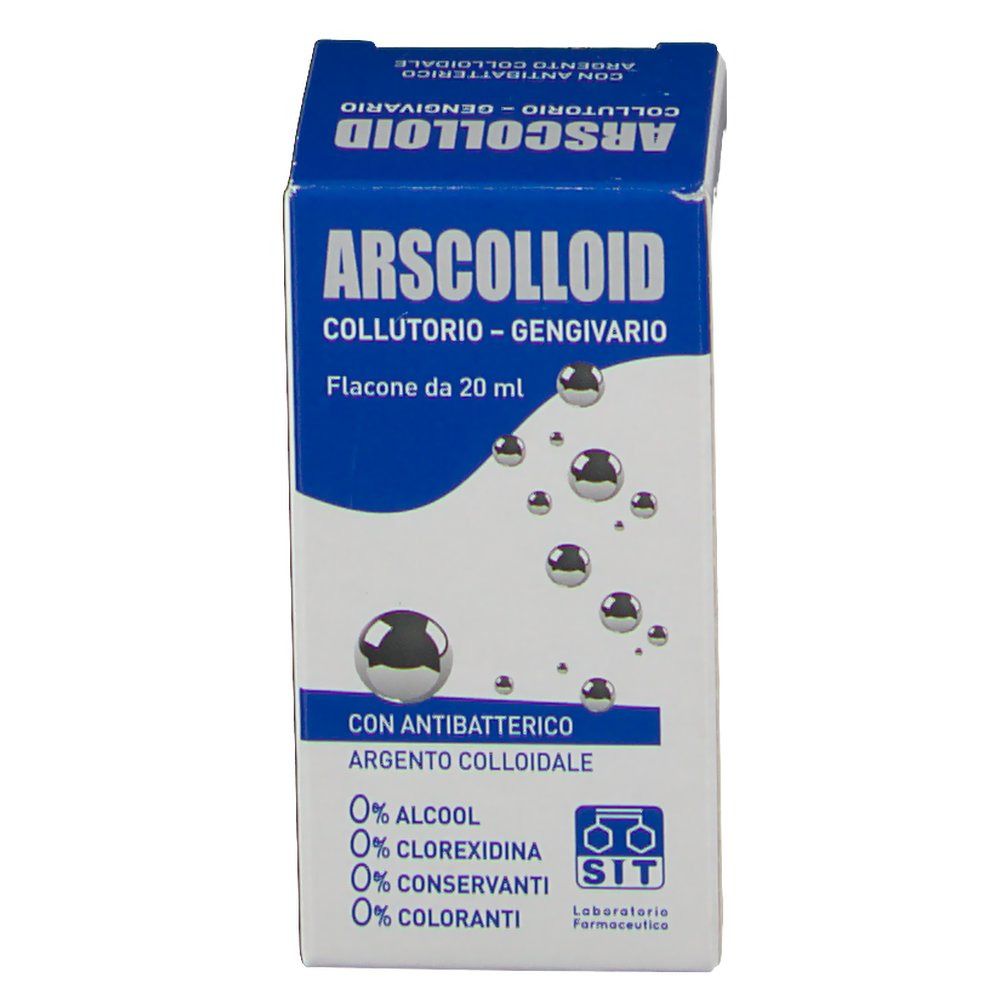 Scatola con nome e informazioni del prodotto. Confezione blu e bianca. Contiene 0% alcool, clorexidina, conservanti e coloranti.