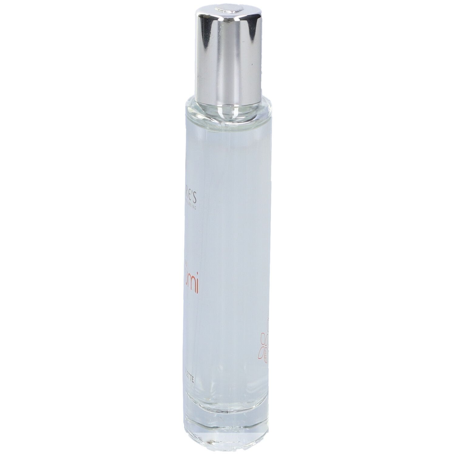 Flacone di Eau de Toilette. Scritta: Nature's Giardino d'Agrumi Eau de Toilette. Design floreale sul flacone.