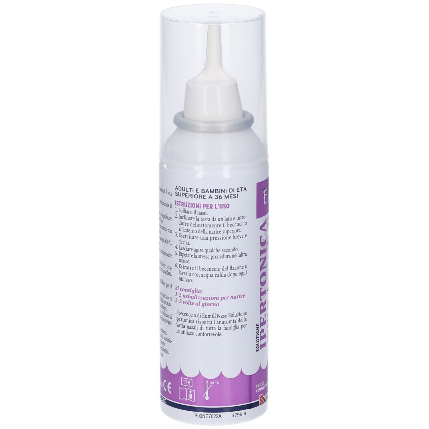 Eumill Nasonen-Spray: Isotonische Lösung für Erwachsene und Kinder ab 36 Monaten.