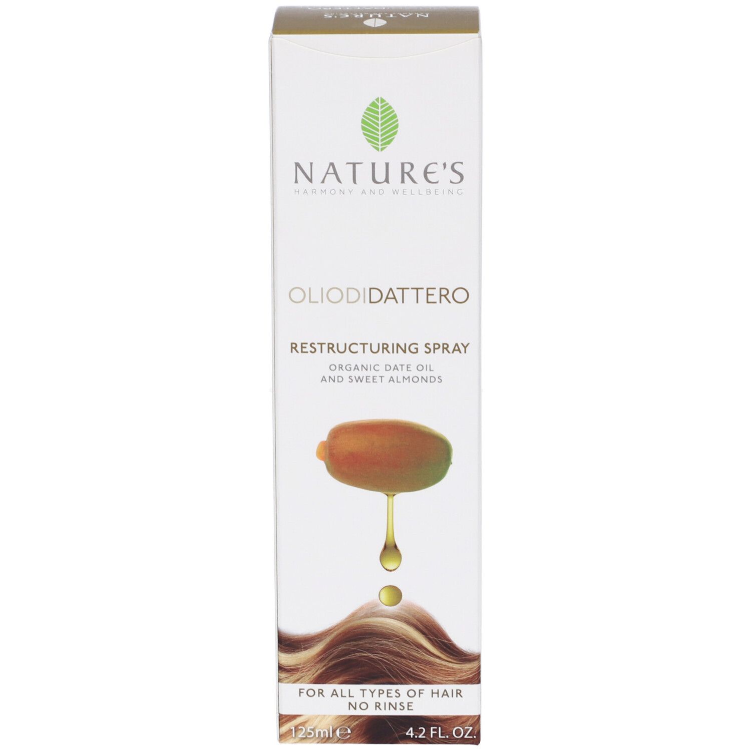 Nature's Restructuring Spray mit Dattelöl und Süßmandeln. 125ml.