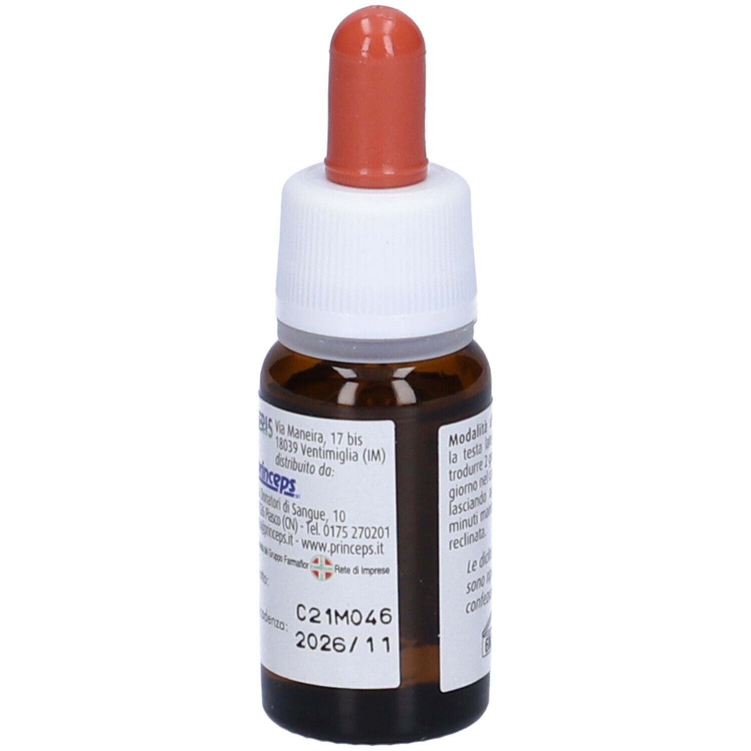 Flacone contagocce marrone con punta rossa. Scritta: Itranox Gocce Otologiche, 10 ml. Con adesivo giallo.
