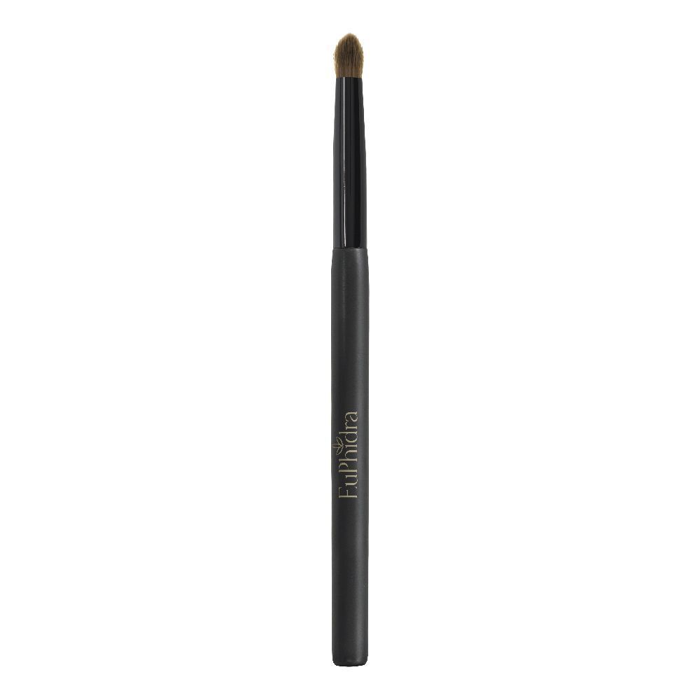 Pennello trucco nero con setole marroni. Il manico riporta il marchio Euphidra.