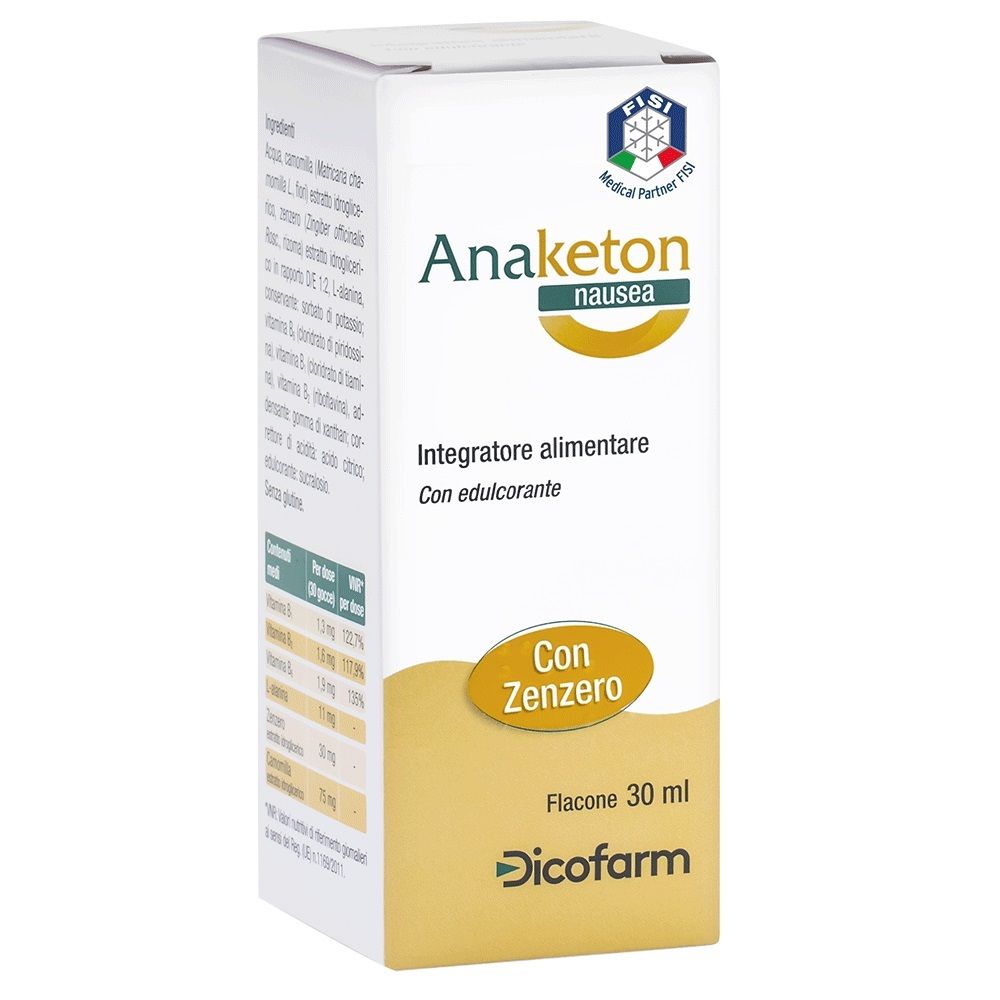 Scatola con nome del prodotto, testo e logo. Contiene una bottiglia da 30 ml. Certificazione FISI.