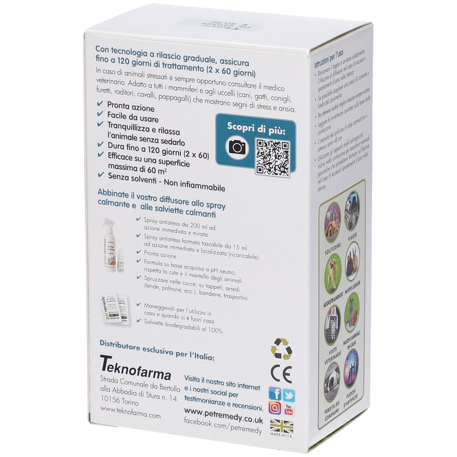 Verpackung für Pet Remedy Antistress und beruhigenden Diffusor.