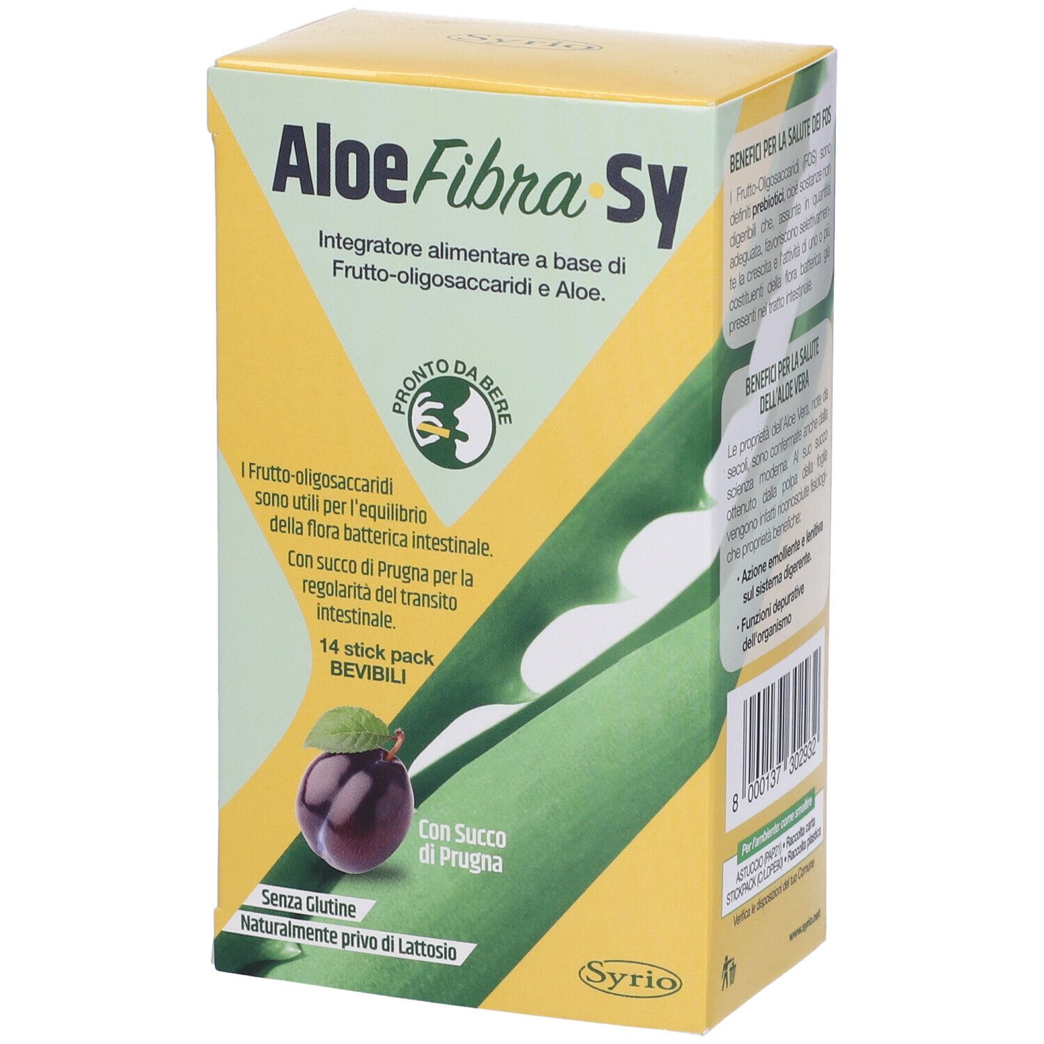 Syrio Integratore Aloe Fibra Con Fos, 14 Stick Pack - Immagine 8