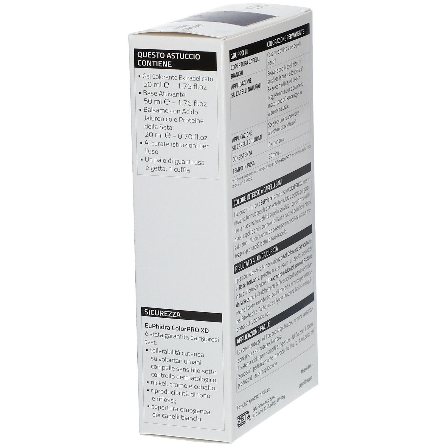 Boîte de coloration capillaire EuPhidra ColorPRO XD 465 Rubinbraun. Couleur châtain rubis. Sans ammoniaque, résorcine, parabènes. Testé dermatologiquement.