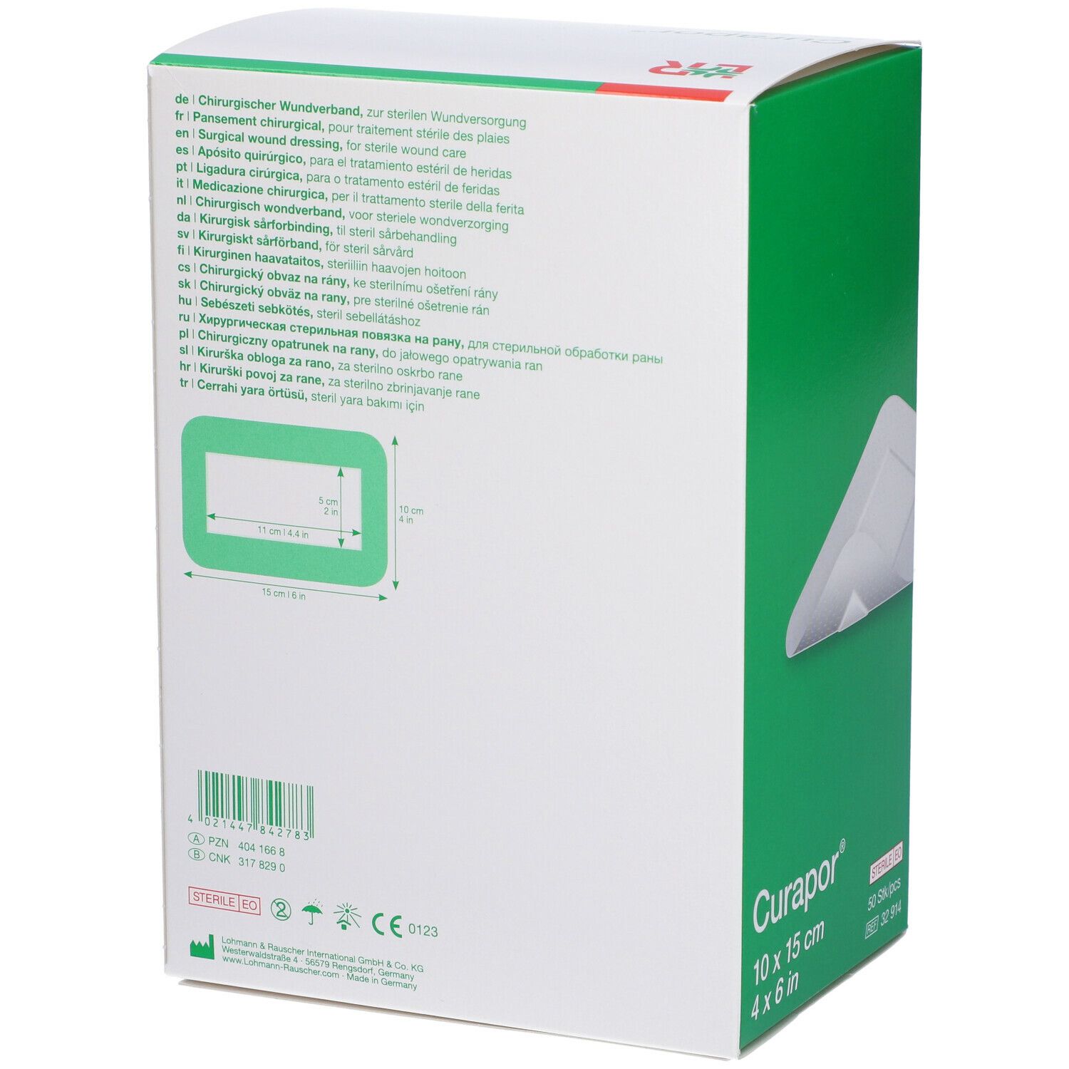CER CURAPOR 10X15CM STER 50PZ