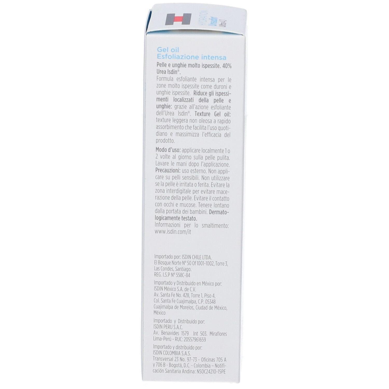 Rückseite der Produktverpackung. Text in mehreren Sprachen. Enthält Informationen zu Inhaltsstoffen und Anwendung.