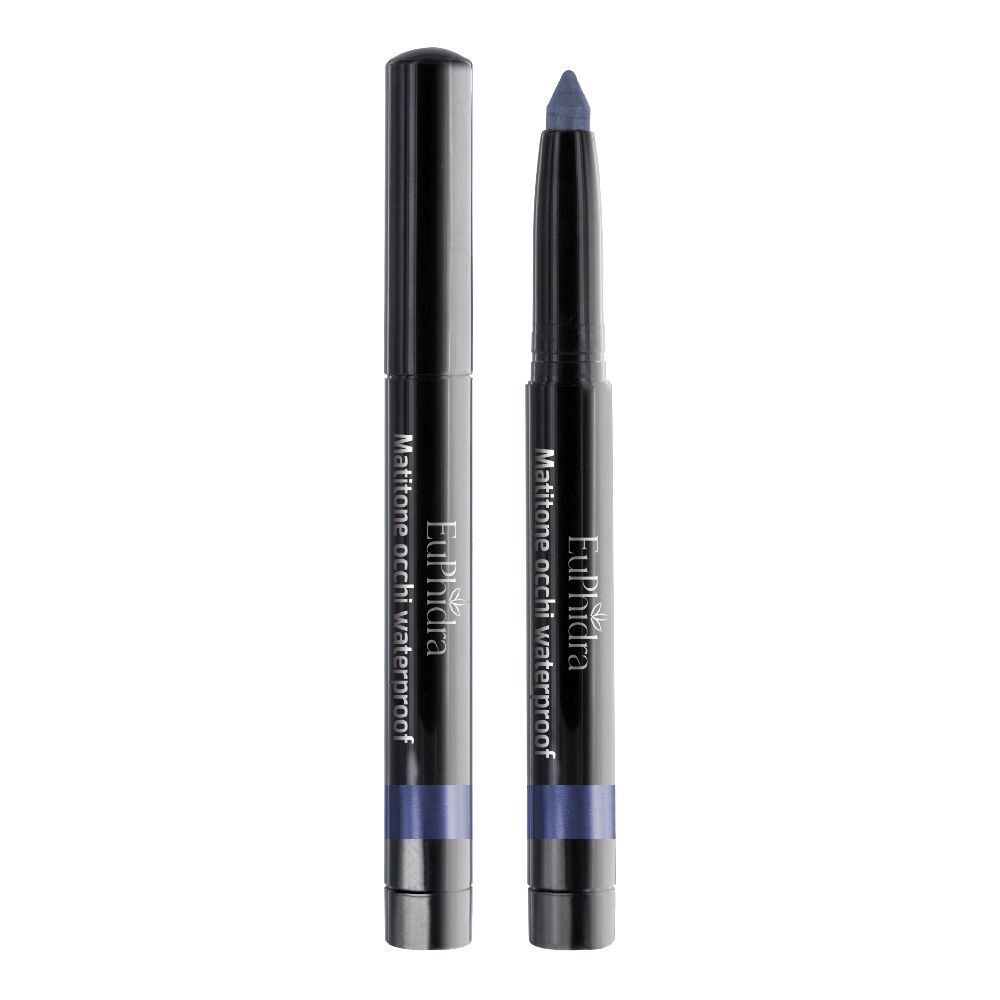Due matite nere con dettagli blu. Scritta: Euphidra Matitone occhi waterproof.