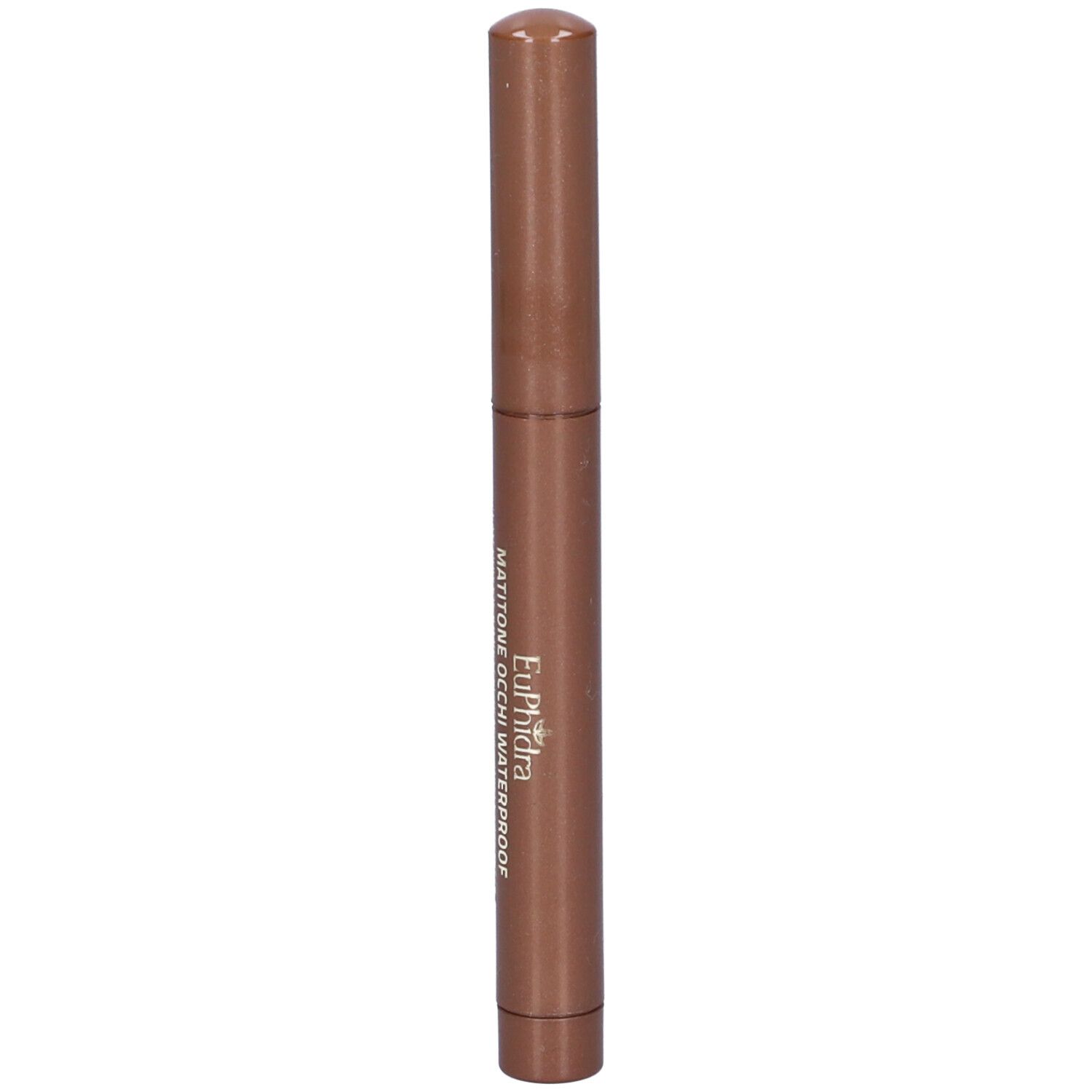 Matita occhi marrone. Scritta: Mattone occhi waterproof.