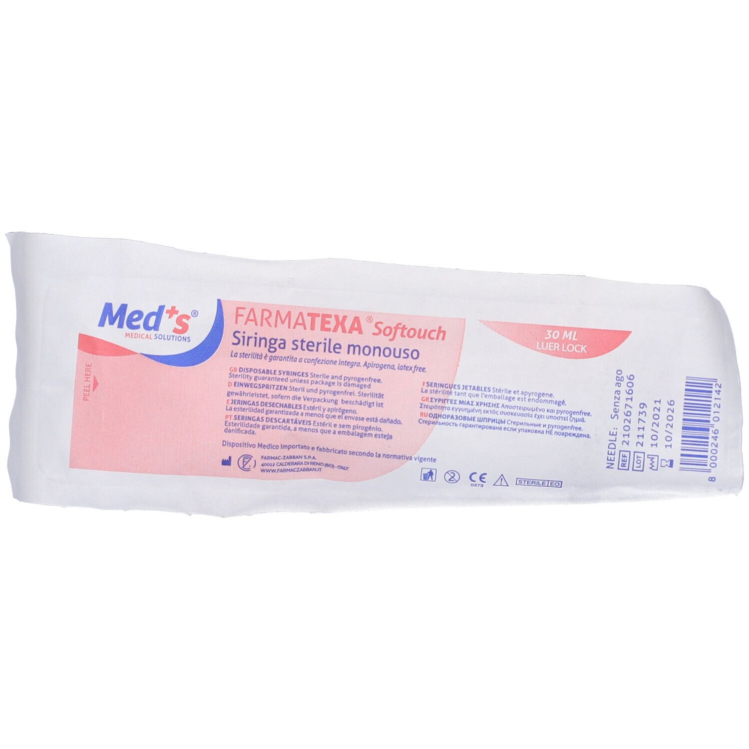Med's Siringa 30 Ml Senza Ago Cono Centrale Luer Lock 1 Pezzo - Immagine 3