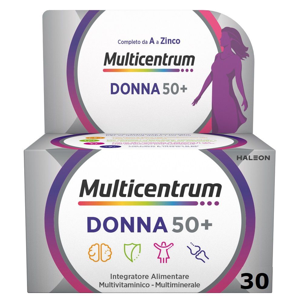 Multicentrum Donna 50+ Multivitaminico Calcio Ferro Magnesio, 30cpr