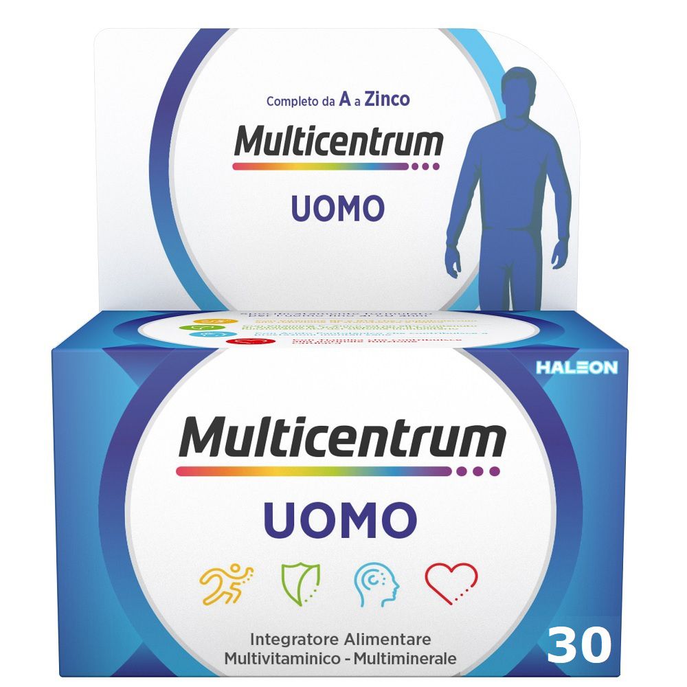 Multicentrum Uomo Multivitaminico Vitamina B D3 A Calcio, 30cpr
