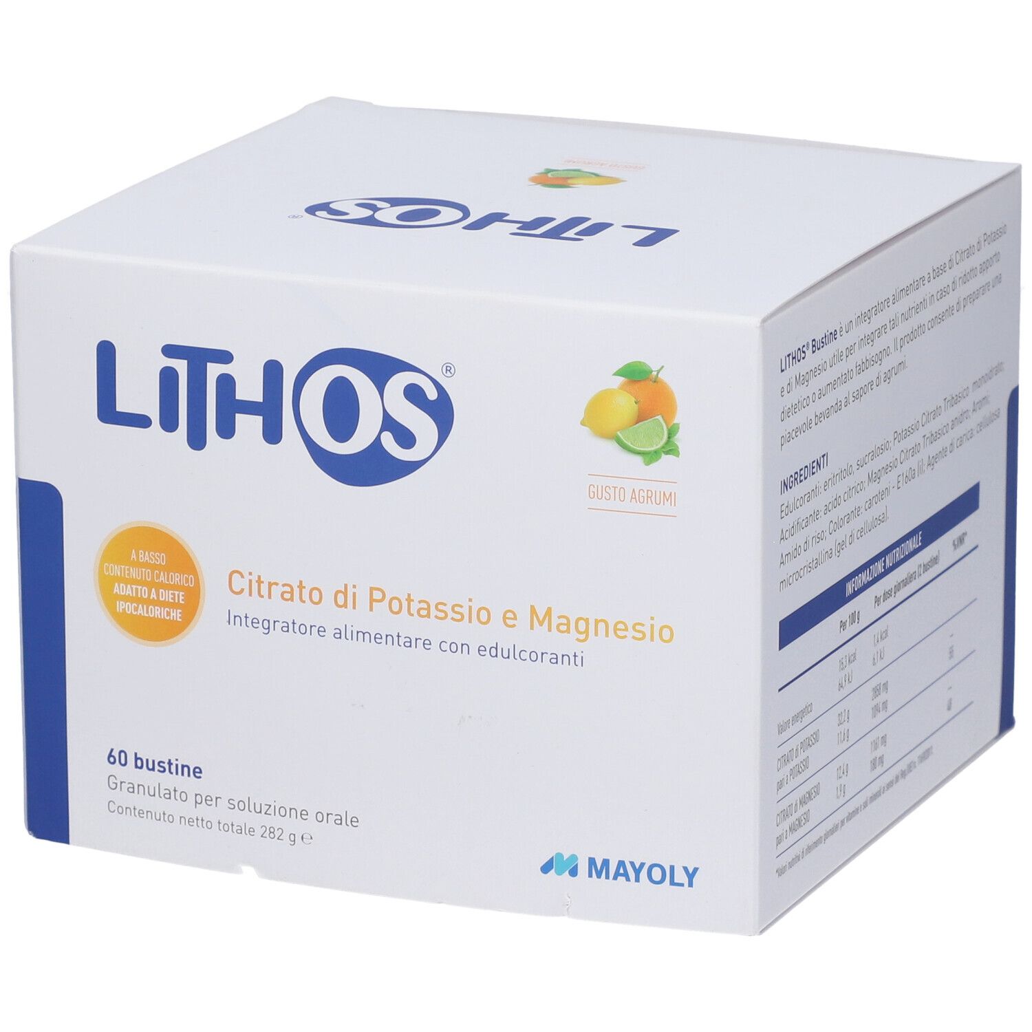 Lithos® Zitrusfrüchte-Nahrungsergänzungsmittel mit Süßungsmitteln, 60 Beutel, Kalorienarm.