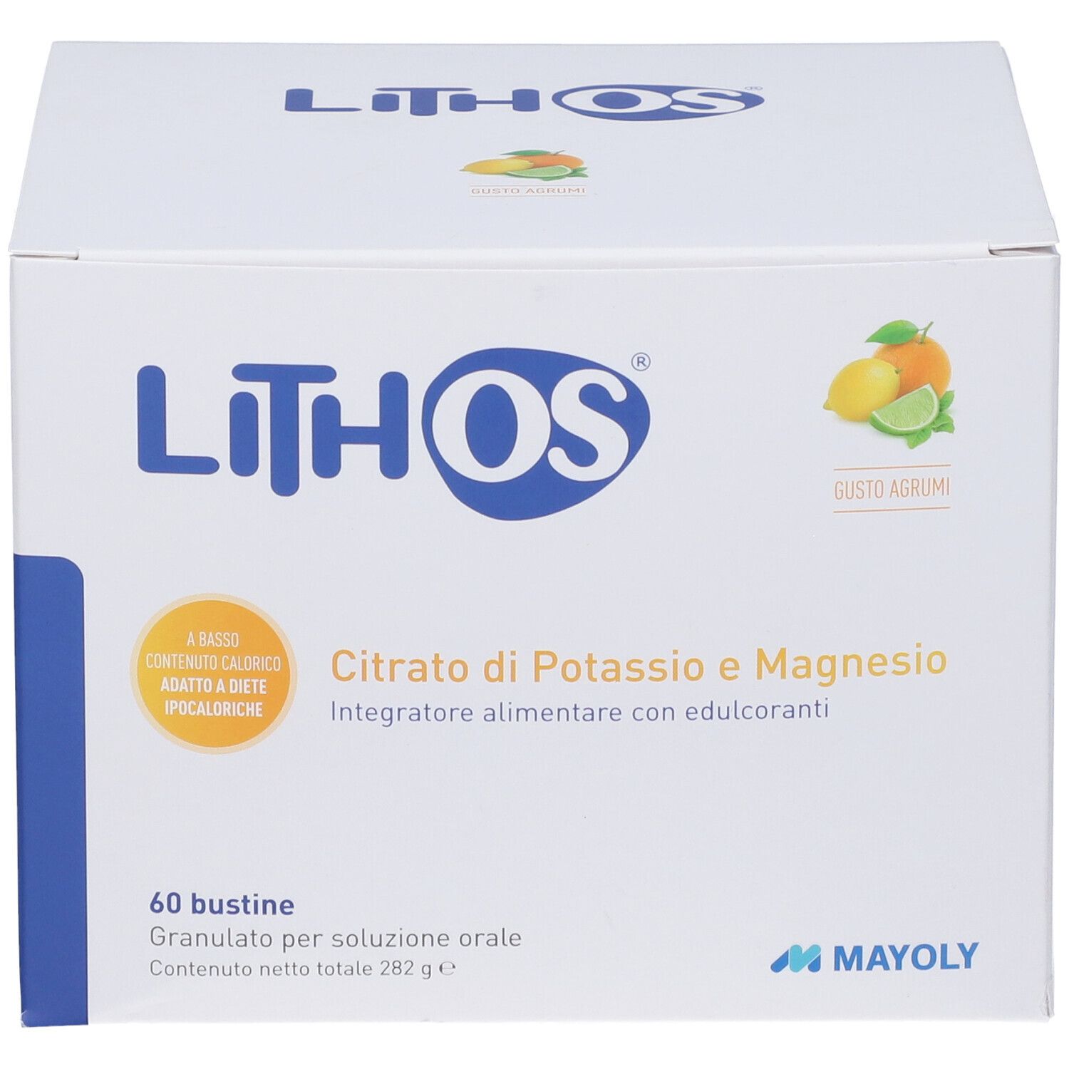Lithos® Zitrusfrüchte-Nahrungsergänzungsmittel mit Süßungsmitteln, 60 Beutel, Kalorienarm, Mayoly.