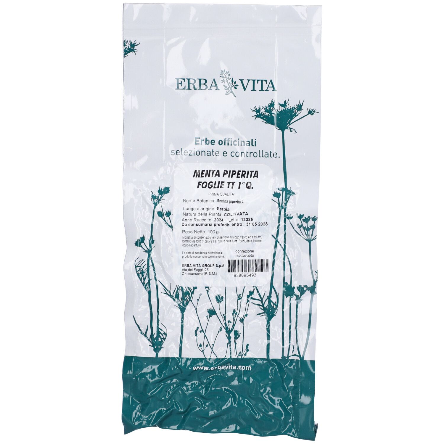 Erba Vita Menta Piperita Taglio Tisana Prima Qualita' Foglie