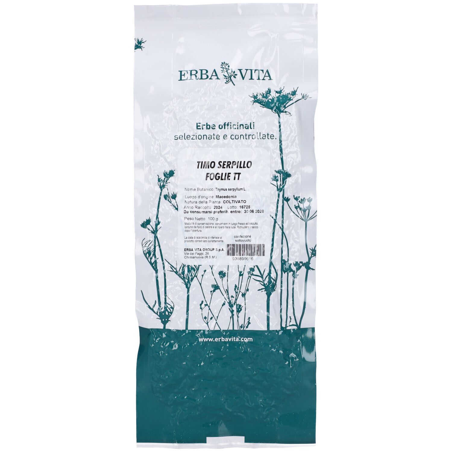 Timo Serpillo Taglio Tisana Foglie 100 G