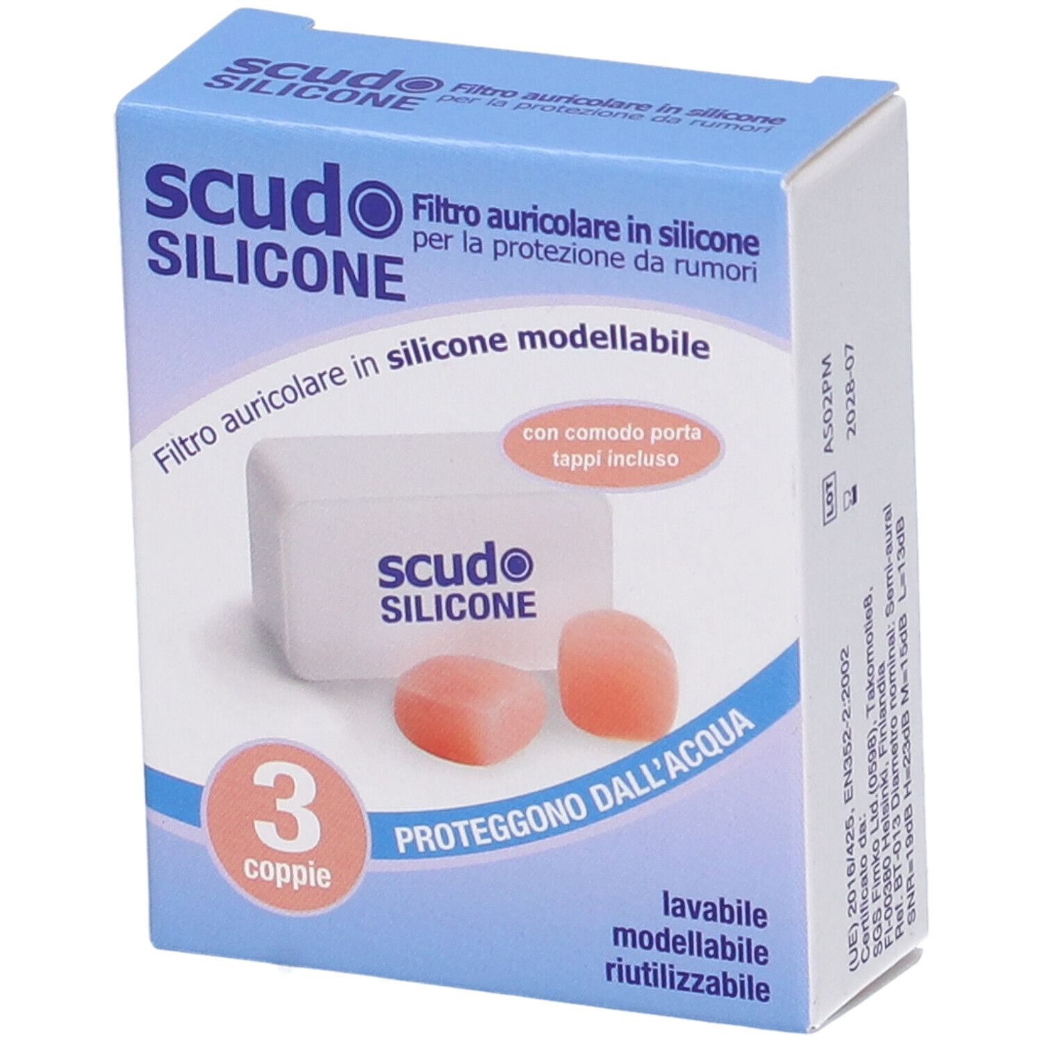 Tappo Auricolare Earplug Scudo In Silicone 3 Coppie