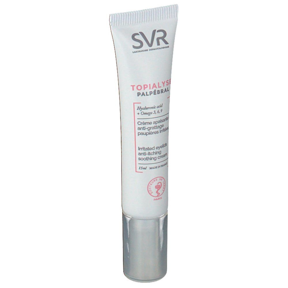 Tubo di crema con nome del prodotto e del marchio. Contiene acido ialuronico e Omega 3, 6, 9. 15ml.