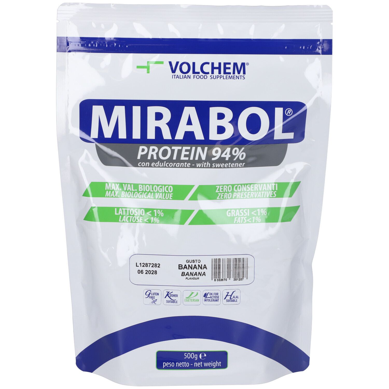 VOLCHEM Mirabol Protein 94 Proteine Del Latte - Gusto Banana