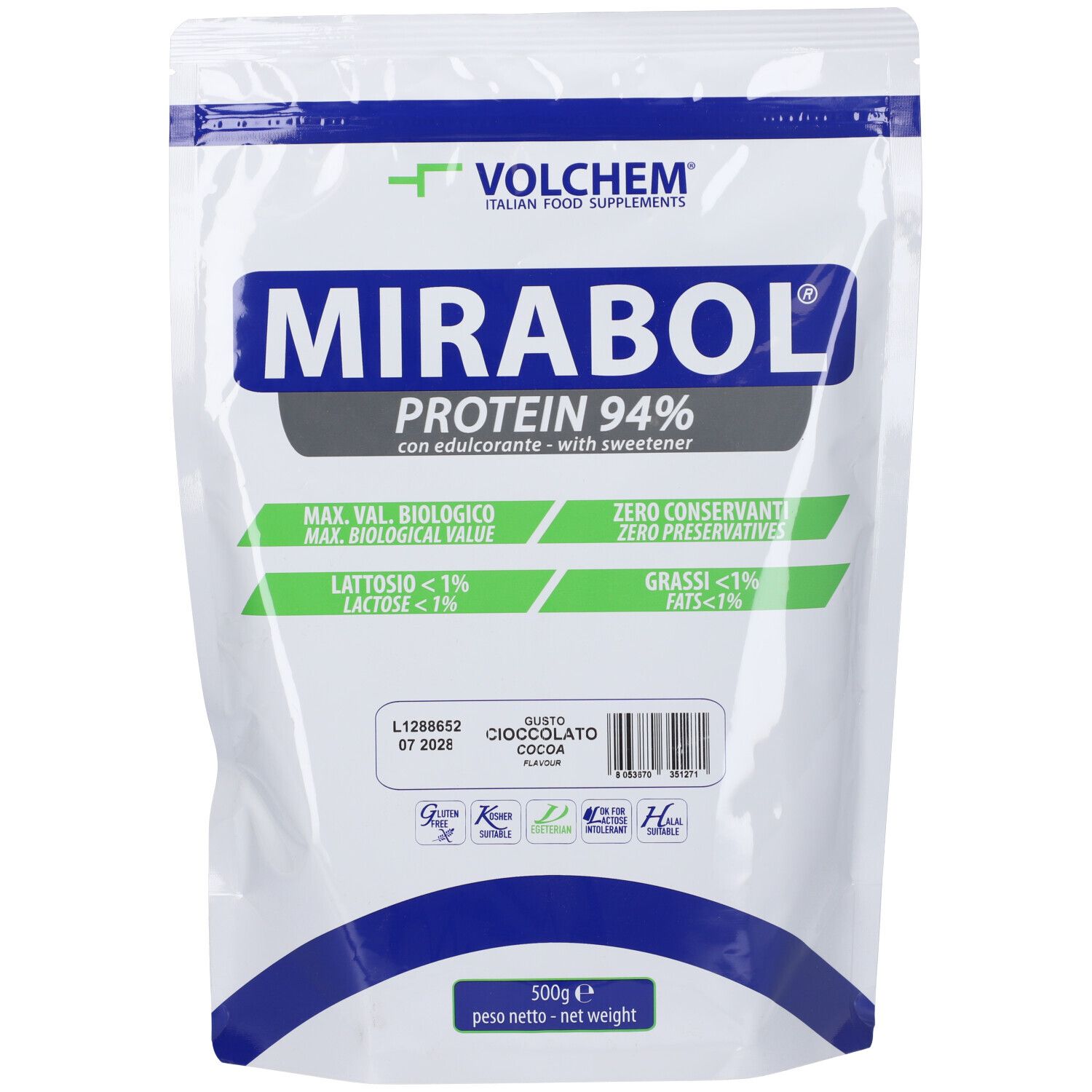 VOLCHEM Mirabol Protein 94 Proteine Del Latte - Gusto Cioccolato