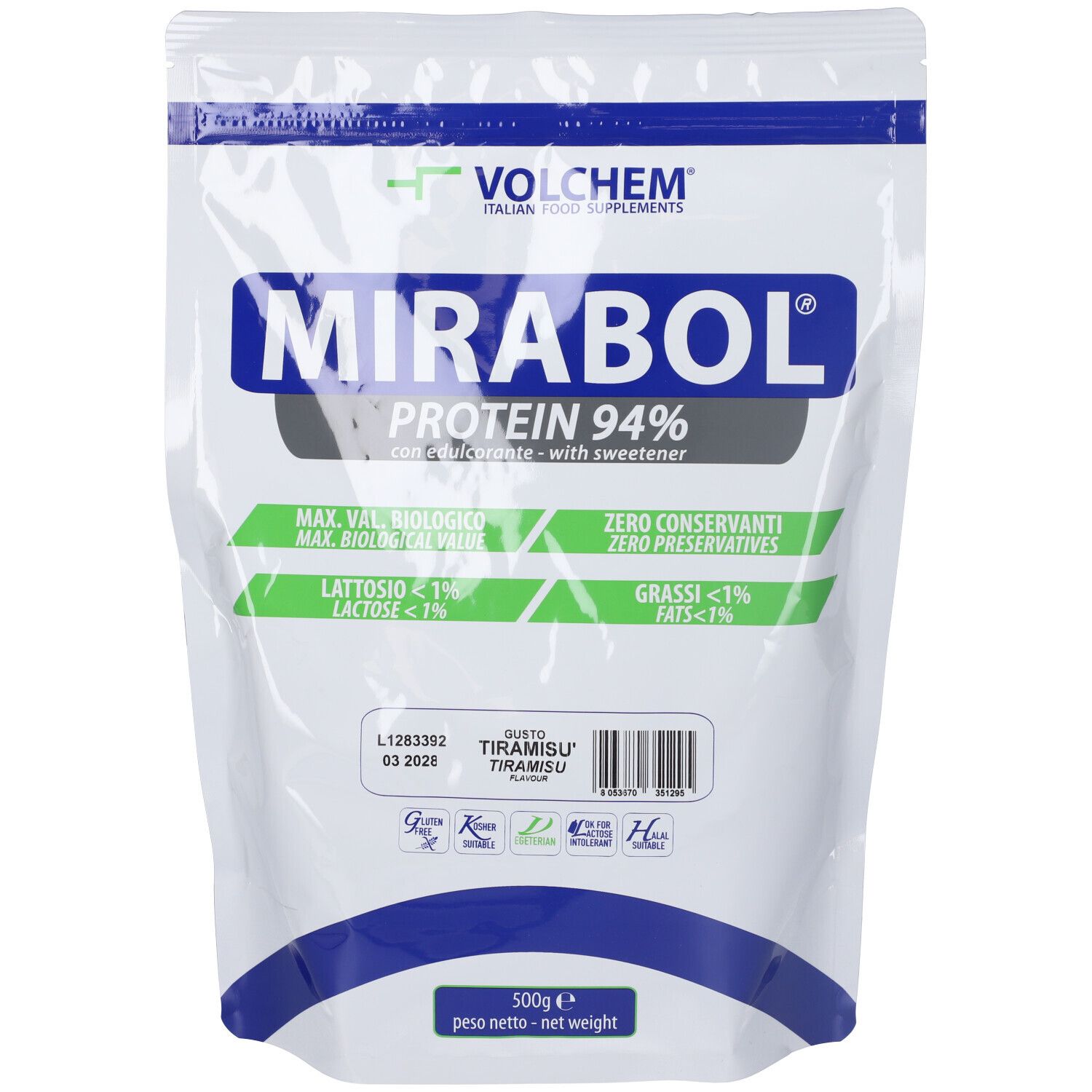 VOLCHEM Mirabol Protein 94 Proteine Del Latte - Gusto Tiramisù