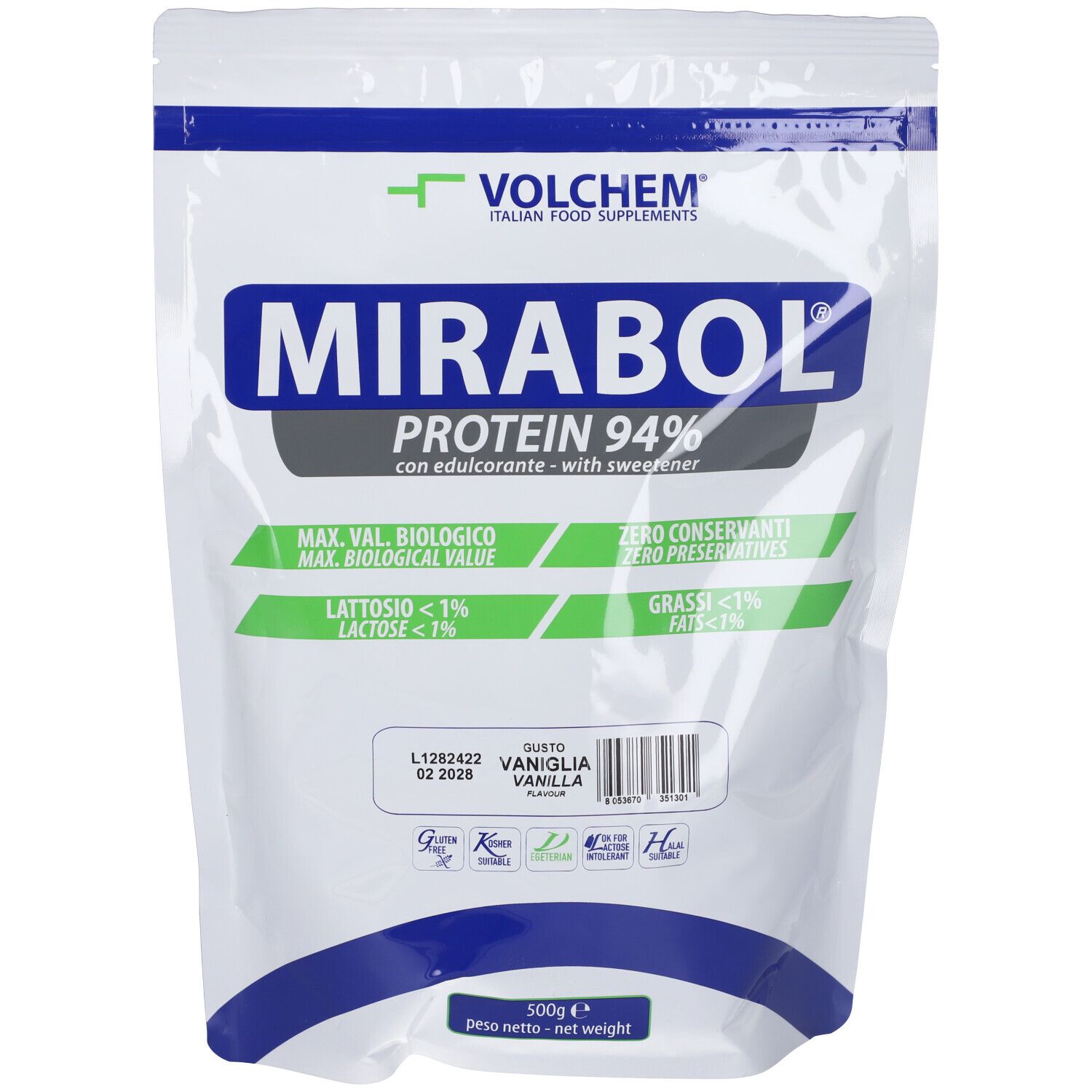 VOLCHEM Mirabol Protein 94 Proteine Del Latte - Gusto Vaniglia