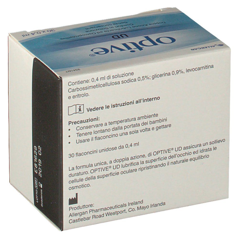 Verpackung für Augenpräparat, 30 x 0,4 ml.