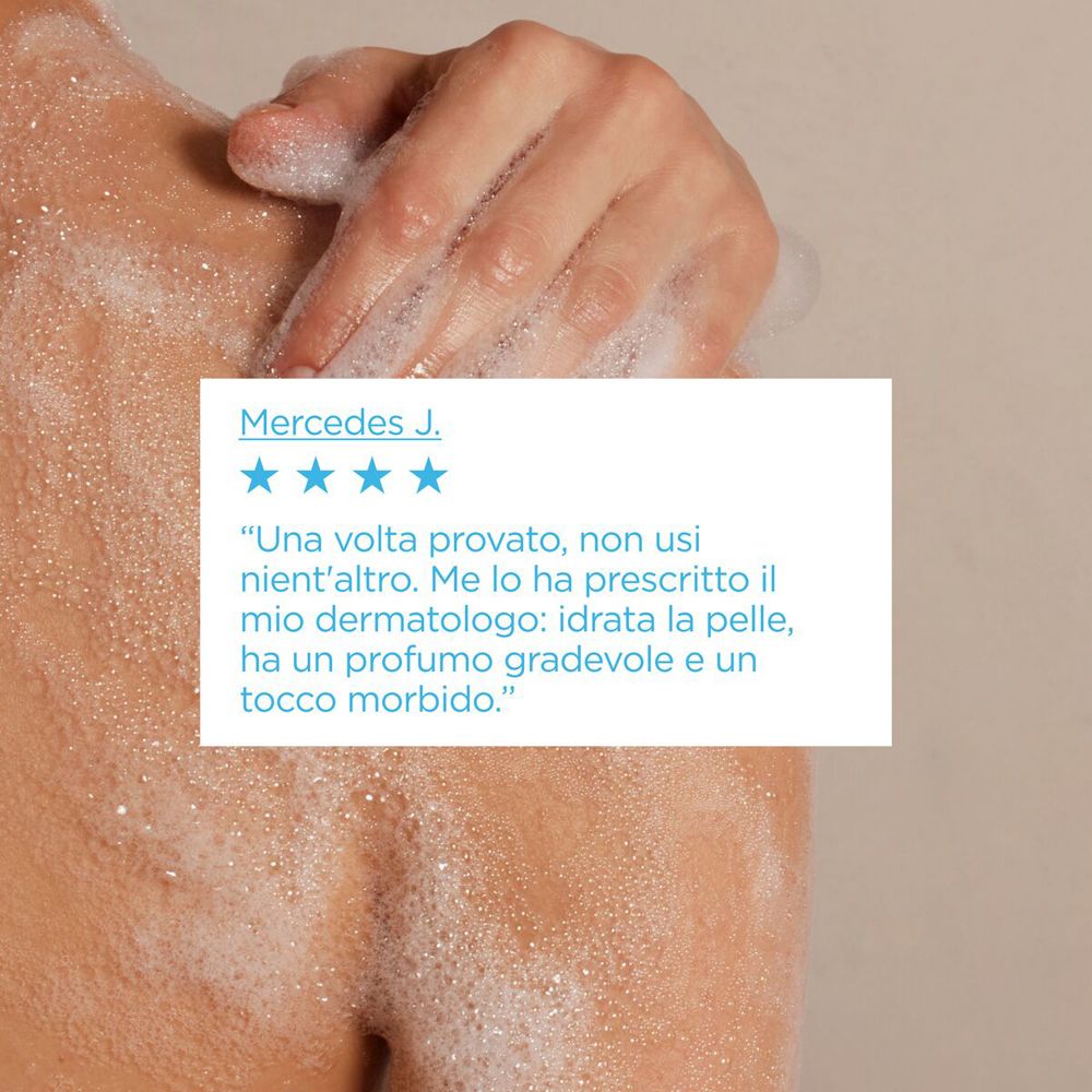 Text-Box mit Zitat: „... idratata la pelle, ha un profumo gradevole e un tocco morbido.“
