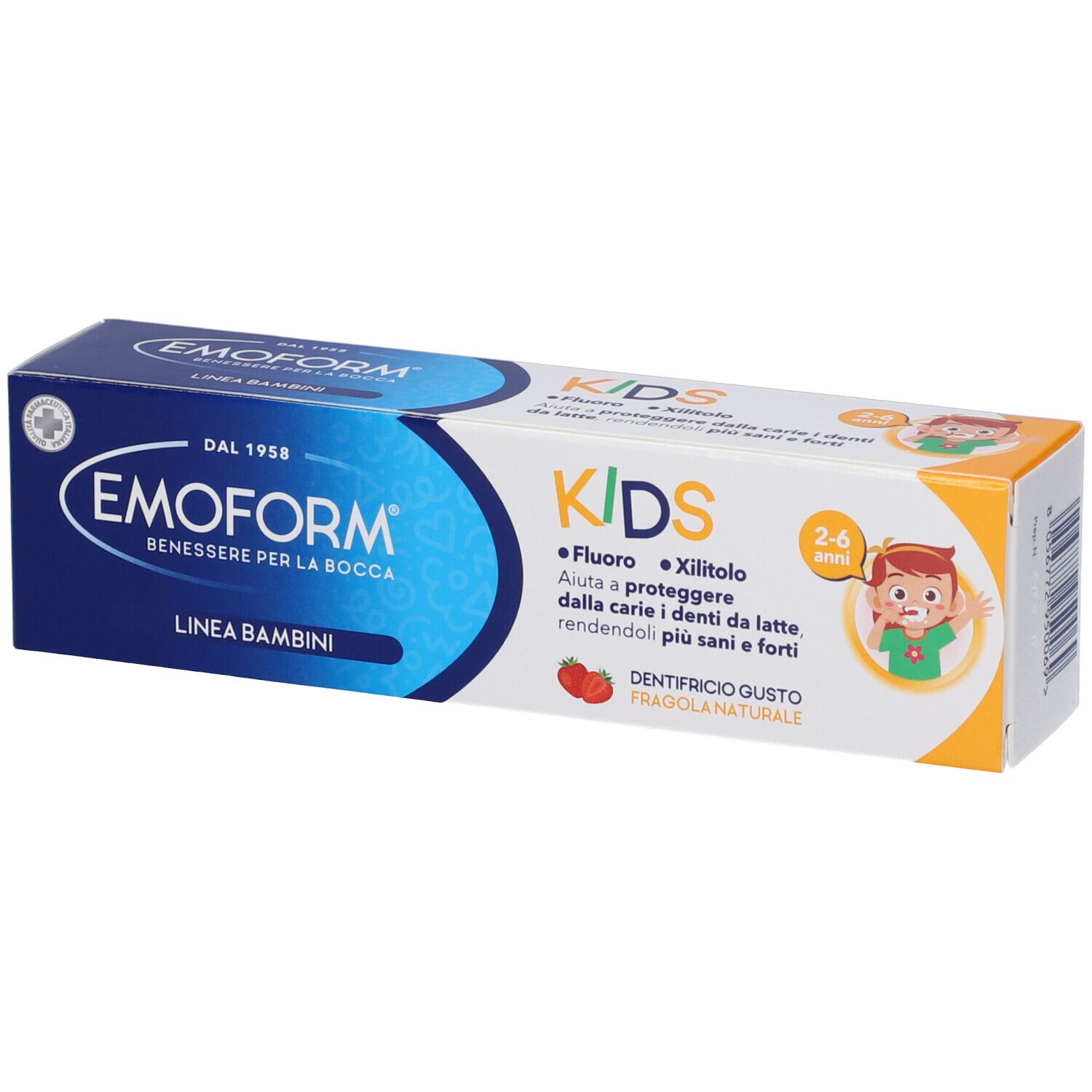 Emoform Kinder Zahnpasta, Erdbeergeschmack, 50ml.