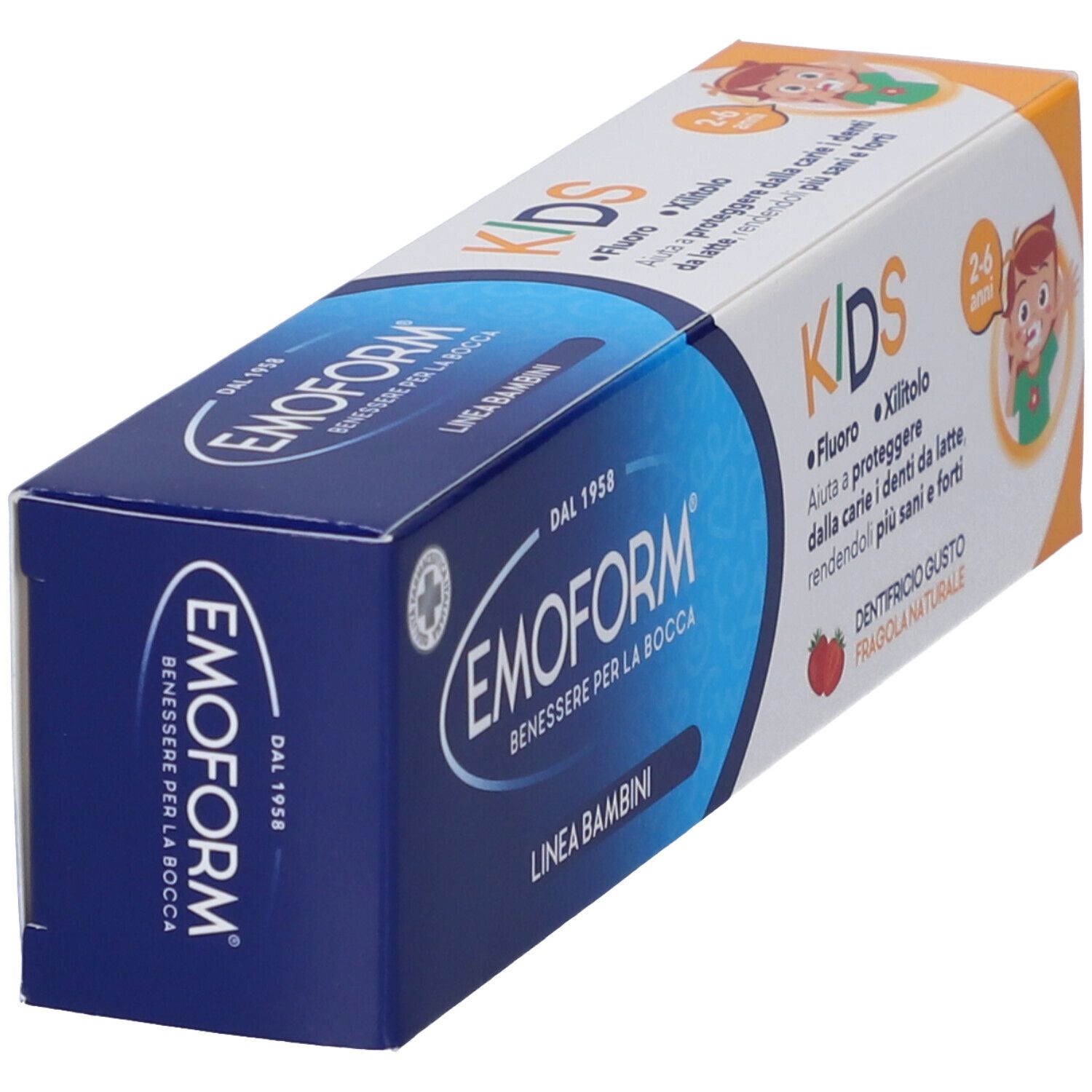 Emoform Kinder Zahnpasta, Erdbeergeschmack, 50ml.