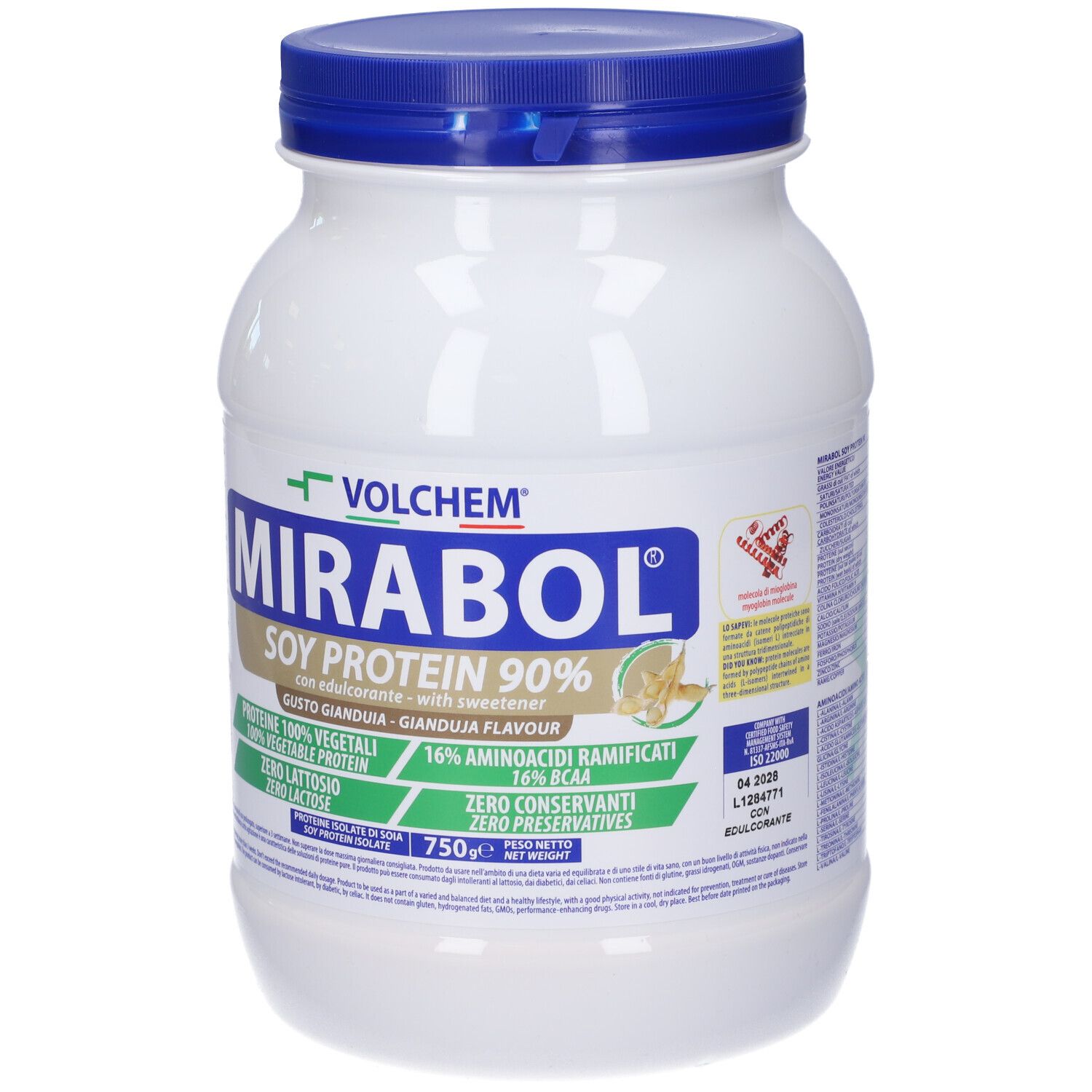 VOLCHEM Mirabol Soy Protein 90% Gusto Gianduia