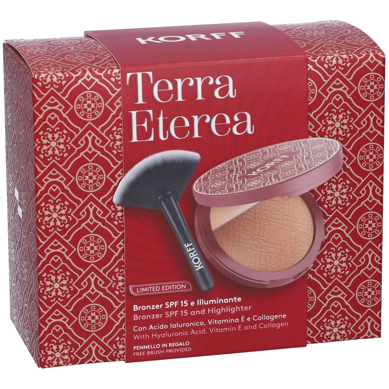 Korff Terra Eterea Limited Edition. Bronzer e illuminante con pennello, confezione regalo.