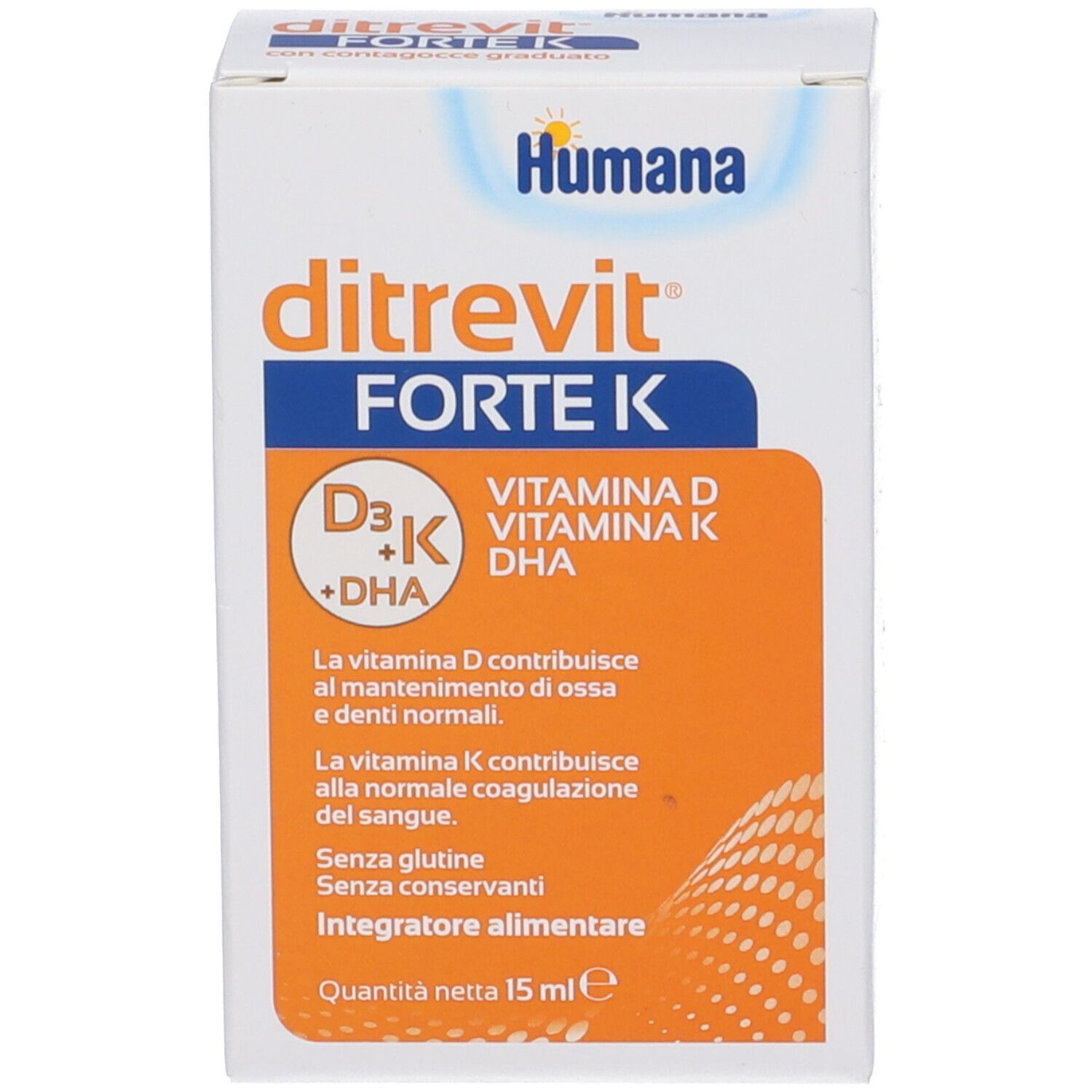 Produktverpackung. Schachtel mit Produktnamen, Inhaltsstoffen und Informationen.