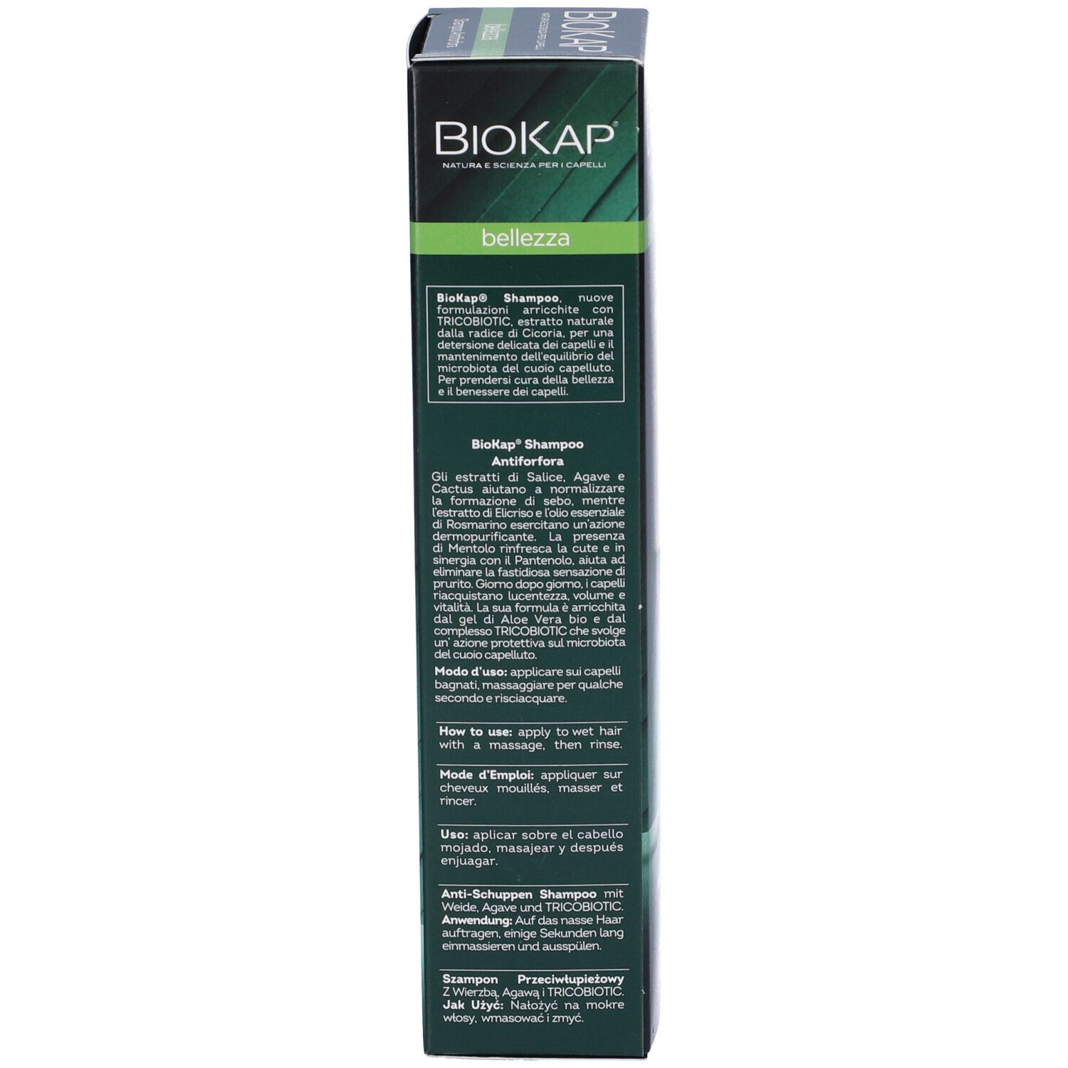 BioKap Shampoo Anti-Schuppen Verpackung mit Produktinformationen.
