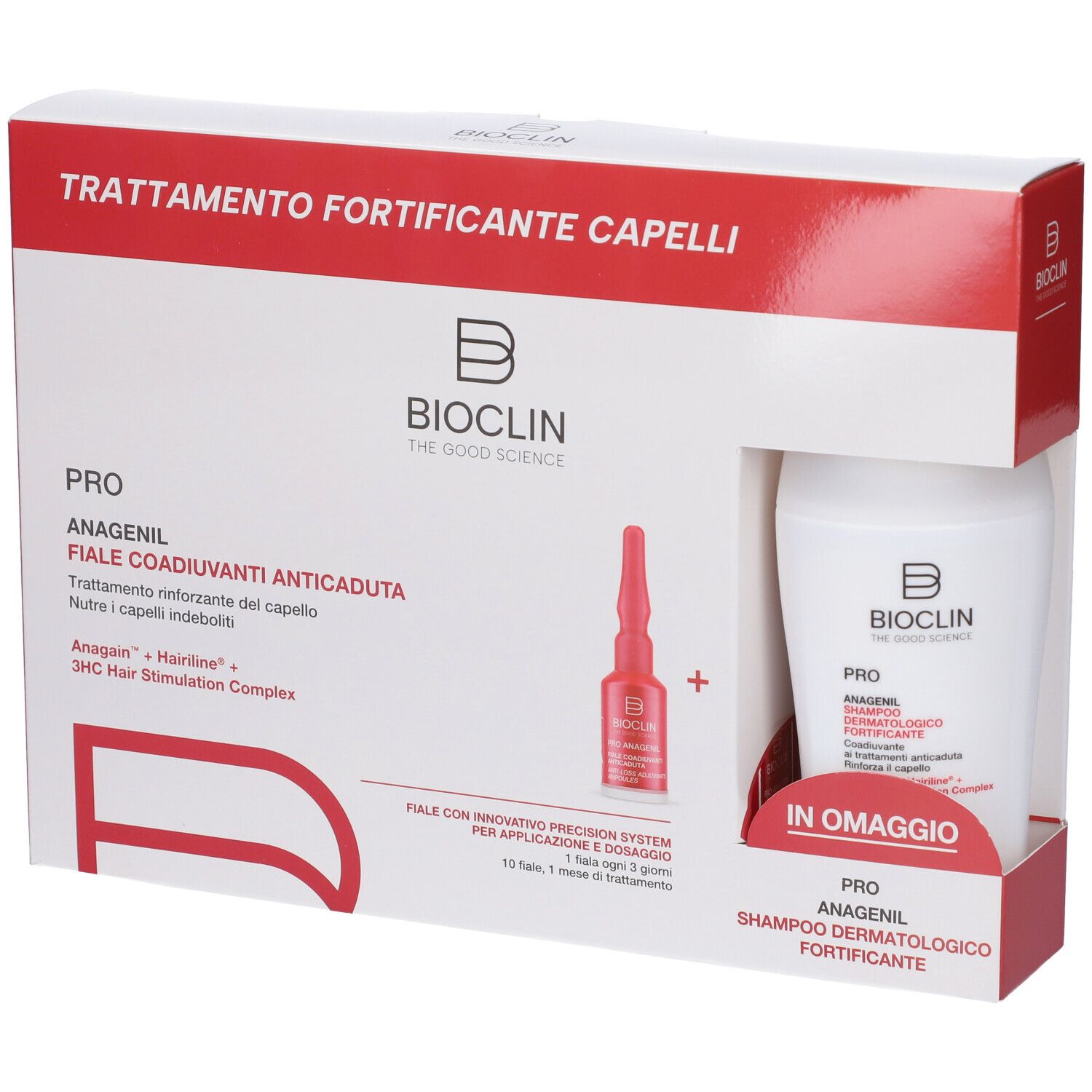 Bioclin Trattamento Anticaduta Kit Shampoo + Fiale Pro Anagenil