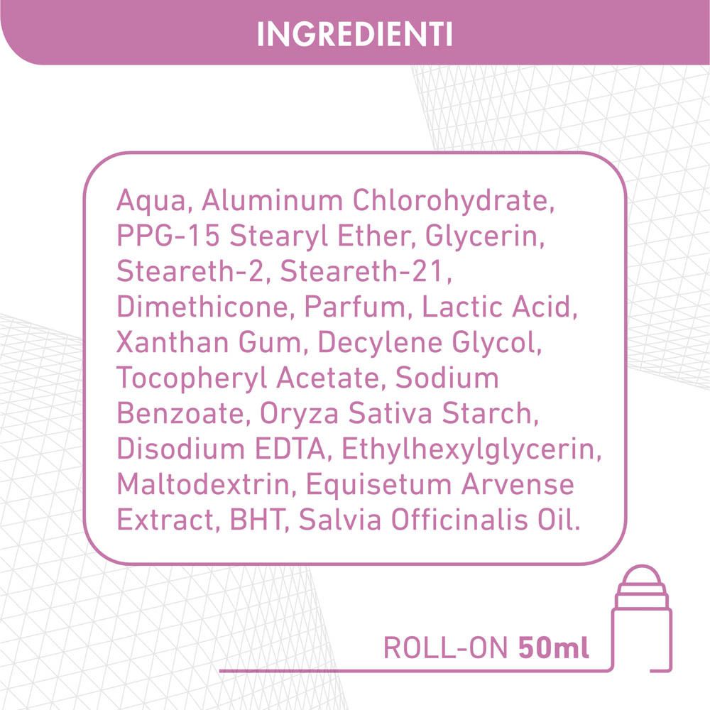 Elenco ingredienti per un deodorante roll-on, 50ml.