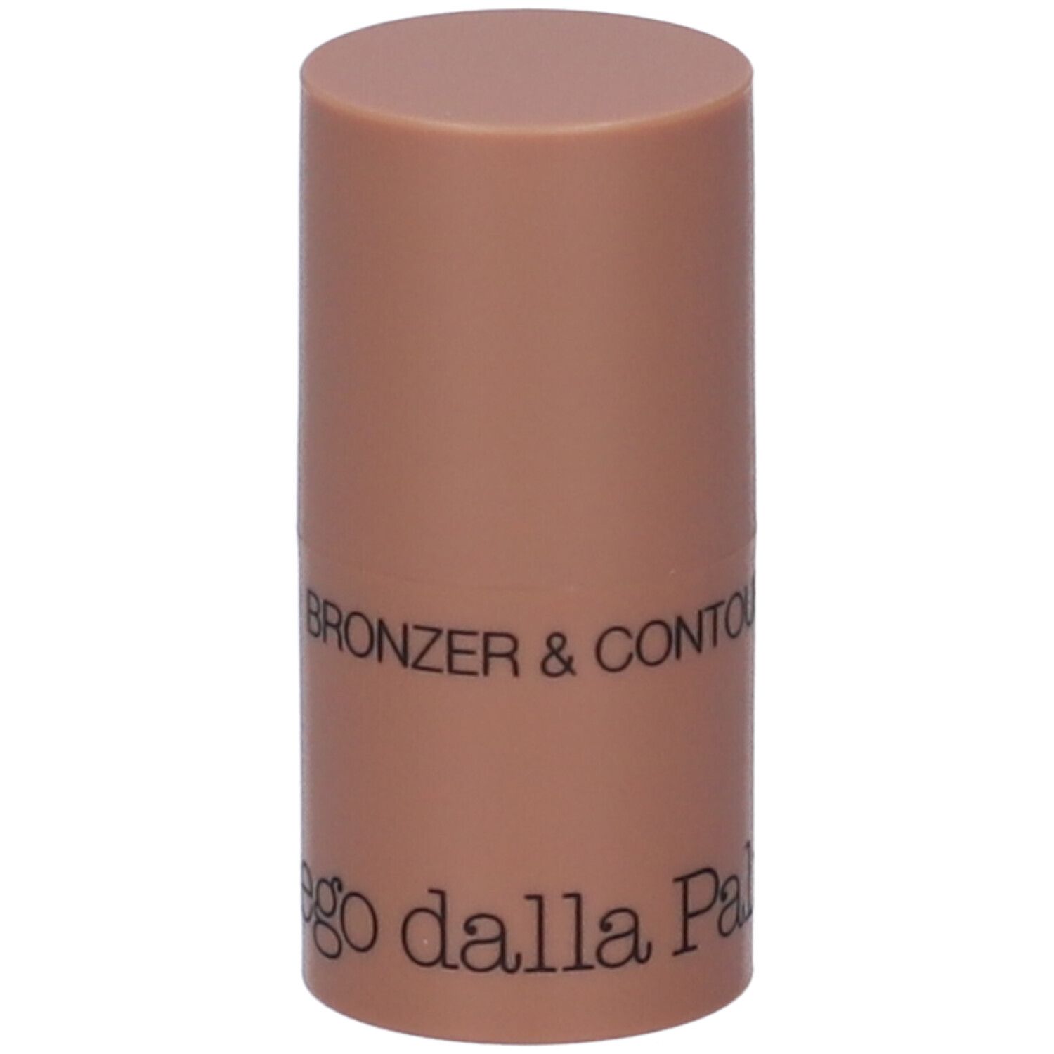 Stick Bronzer & Contour. Forma cilindrica, colore marrone. Testo: Diego dalla Palma.