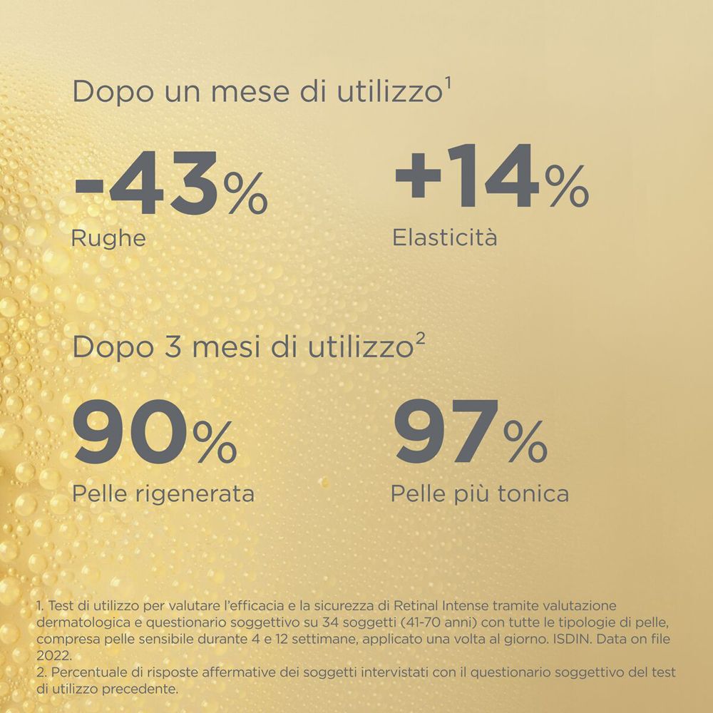 Testo: Risultati dopo 1 e 3 mesi. Riduzione rughe, più elasticità, pelle rigenerata.