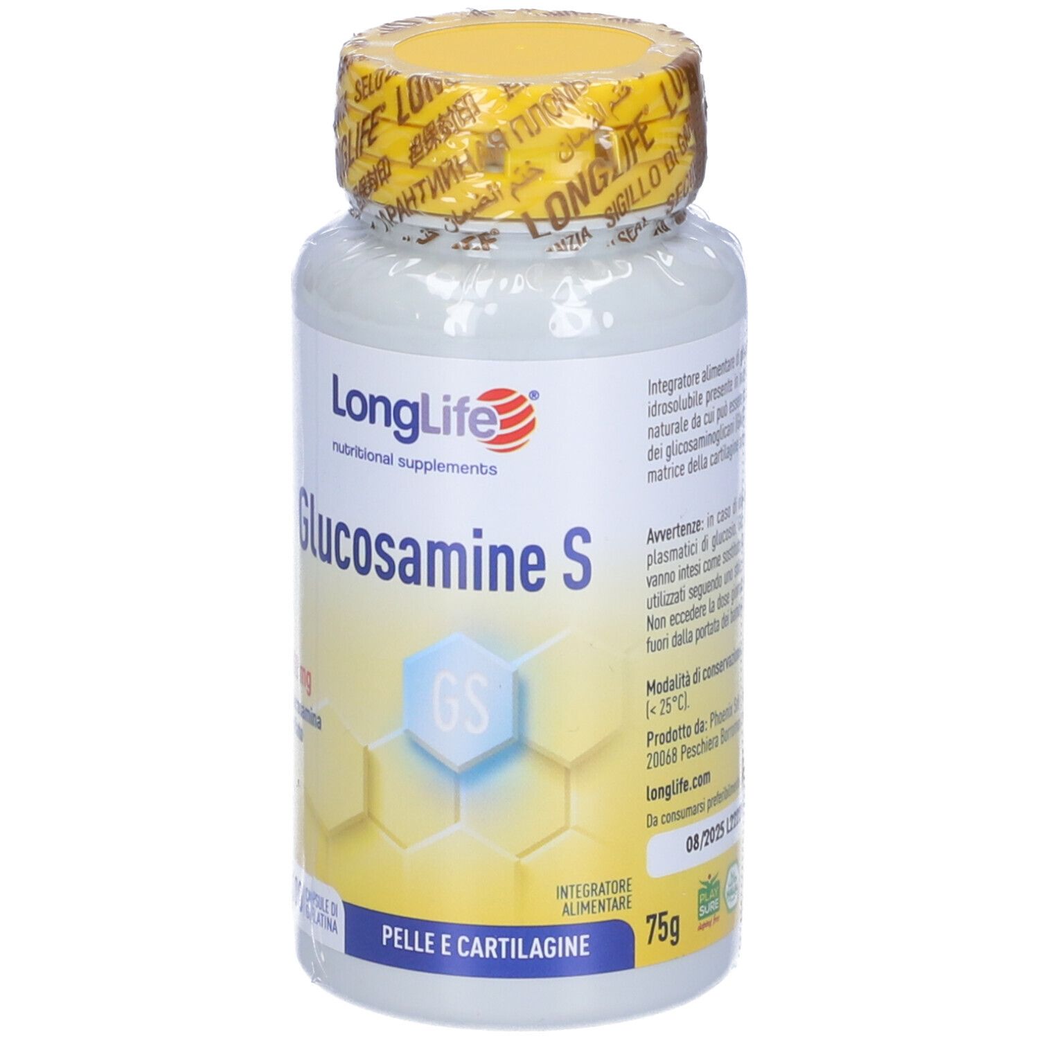 LongLife Glucosamine S Kapseldose, 100 Kapseln, 75g.