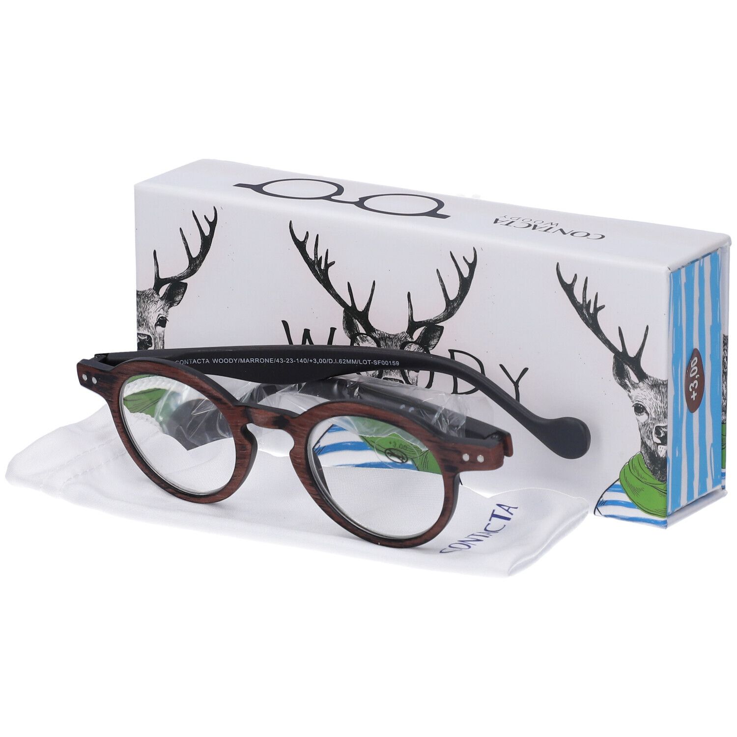 Occhiale Per Presbiopia Contacta Woody Marrone +3,00