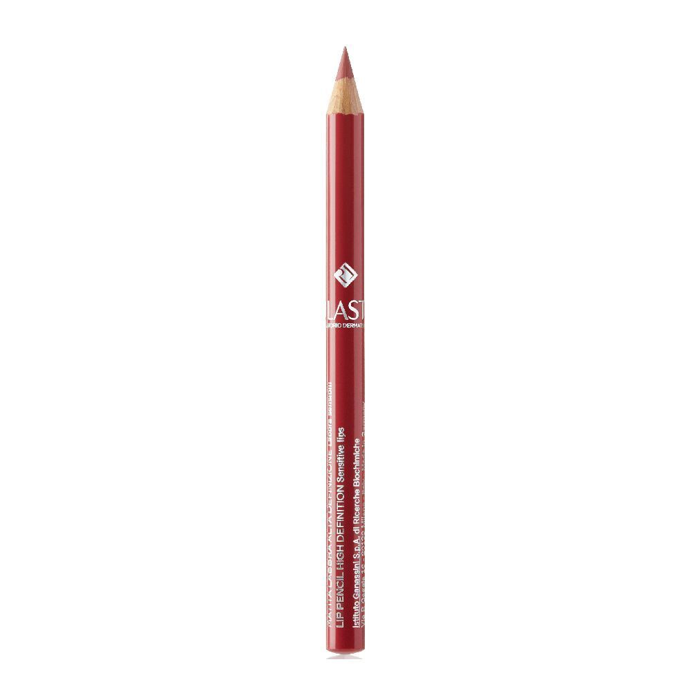 Matita labbra rossa. Punta, forma cilindrica. Testo: LIP PENCIL HIGH DEFINITION Sensitive lips. Marchio visibile.