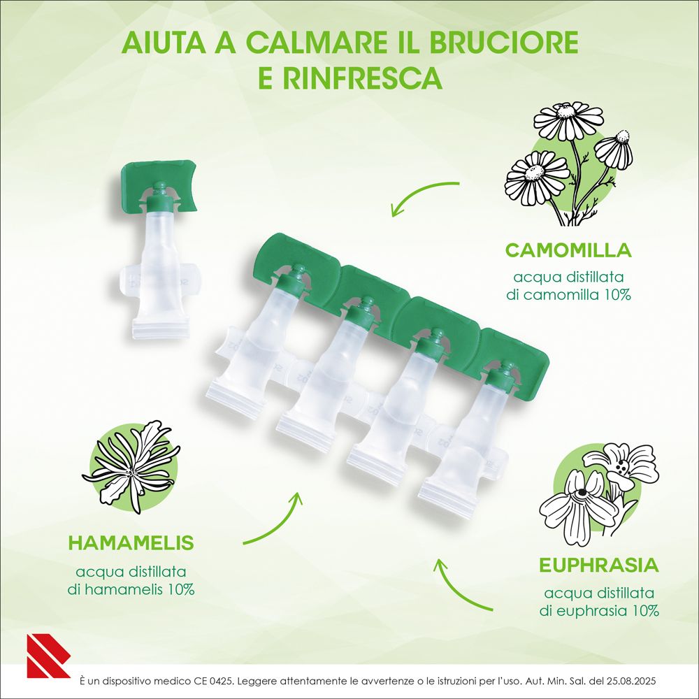 Packung Eumill Augentropfen mit Kamille, Hamamelis, Euphrasia, 20 Einzeldosisbehälter.