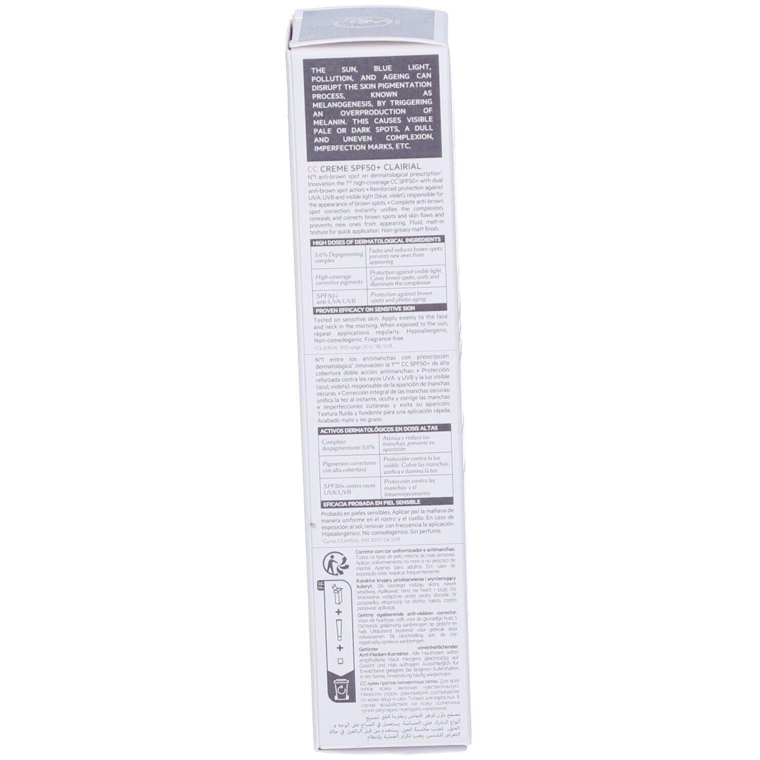 Retro della confezione. Testo multilingue. Scritta: 40 ml - 1.4 FL.OZ.