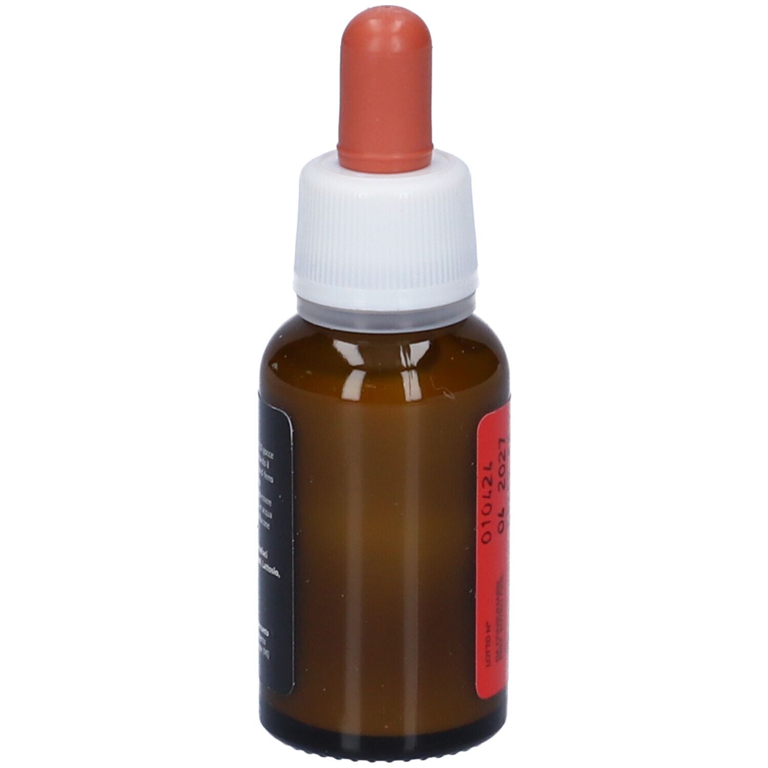 Flacone Fercfol New Gocce 20 ml. Flacone in vetro marrone con etichetta rossa.