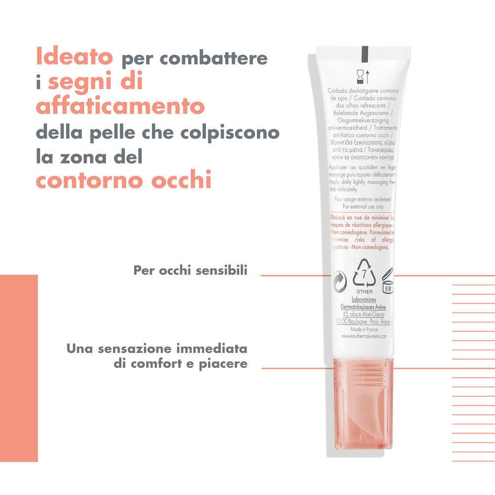 Dos du tube. Texte en italien. Bouchon rose. Symboles de recyclage et d'ingrédients.