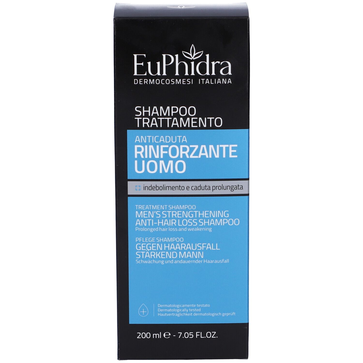 EuPhidra Shampoo Trattamento Anti-Haarausfall Stärkend Mann, 200 ml.