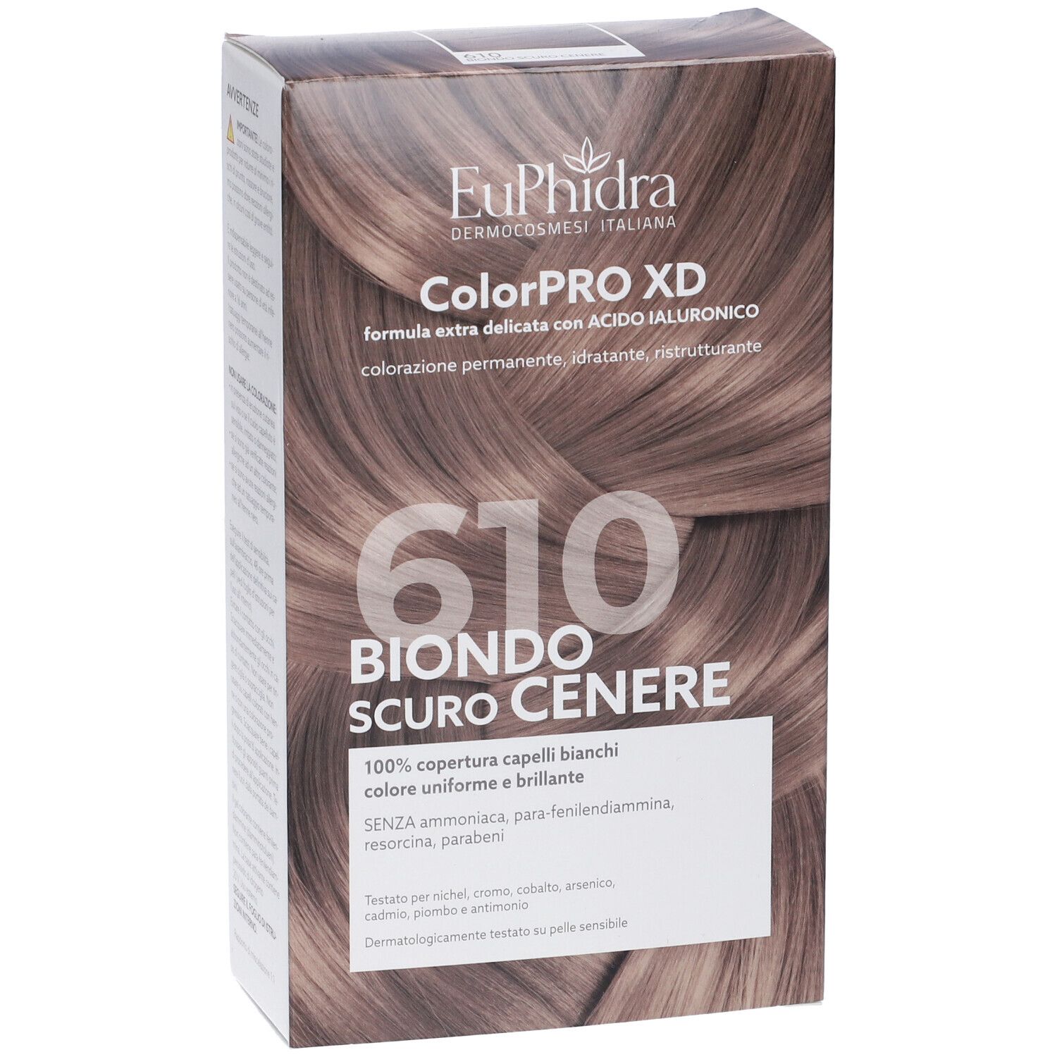 Packung Haarfarbe EuPhidra ColorPRO XD, Farbton 610 Dunkelblond Asch.